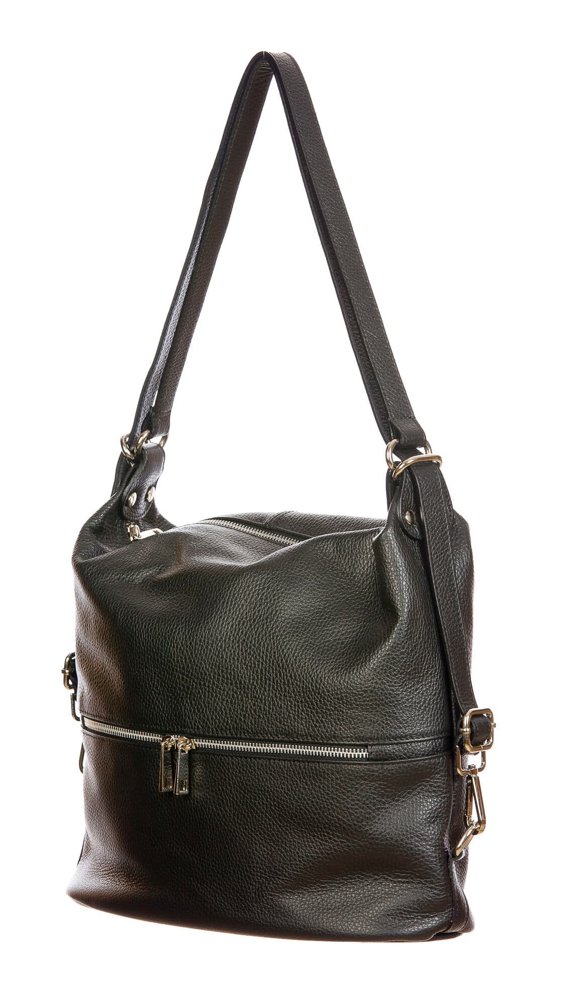 MONTE SIERRA : borsa - zaino, donna, pelle morbida, colore : NERO, Made in Italy