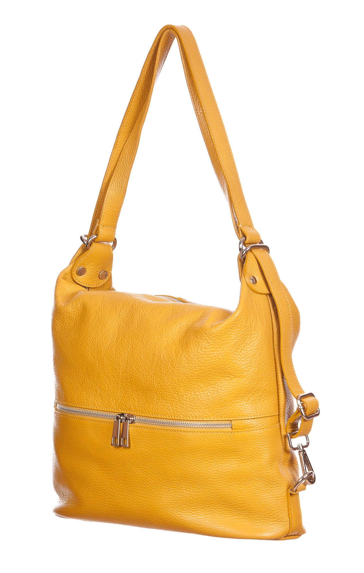 MONTE SIERRA : borsa - zaino, donna, pelle morbida, colore : GIALLO, Made in Italy 