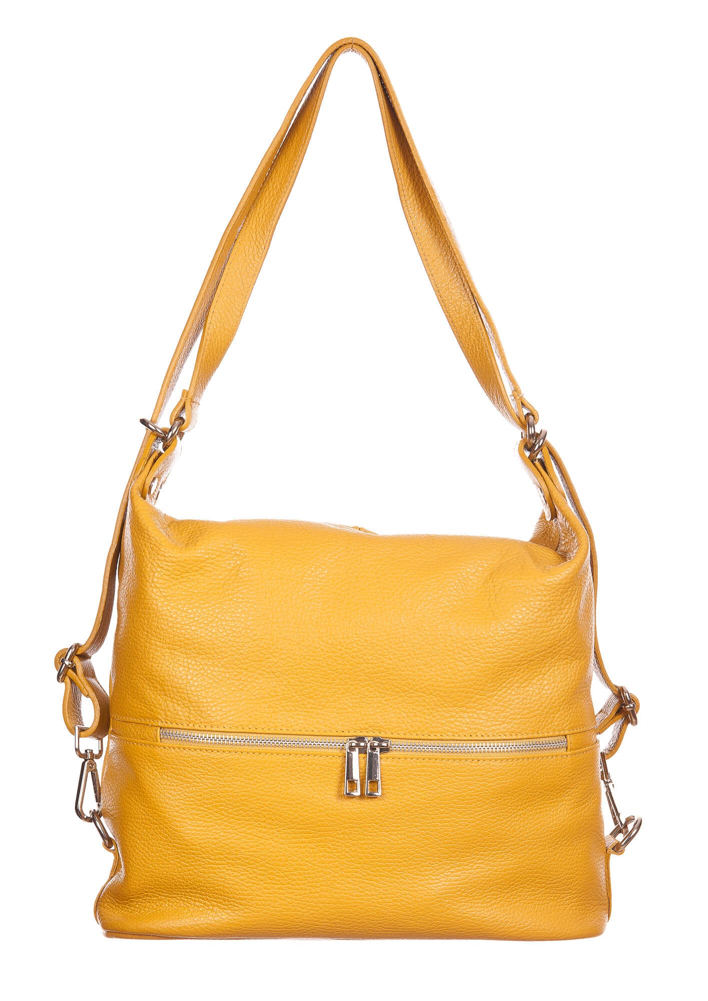 MONTE SIERRA : borsa - zaino, donna, pelle morbida, colore : GIALLO, Made in Italy 