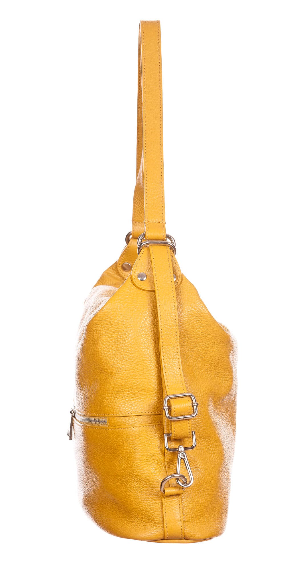 MONTE SIERRA : borsa - zaino, donna, pelle morbida, colore : GIALLO, Made in Italy 