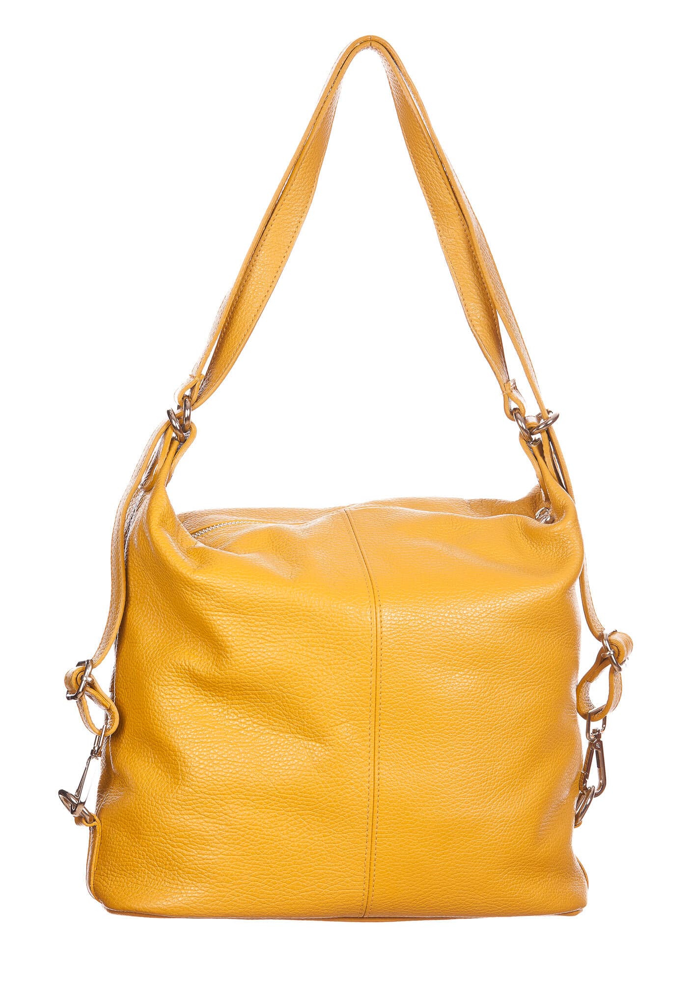 MONTE SIERRA : borsa - zaino, donna, pelle morbida, colore : GIALLO, Made in Italy 