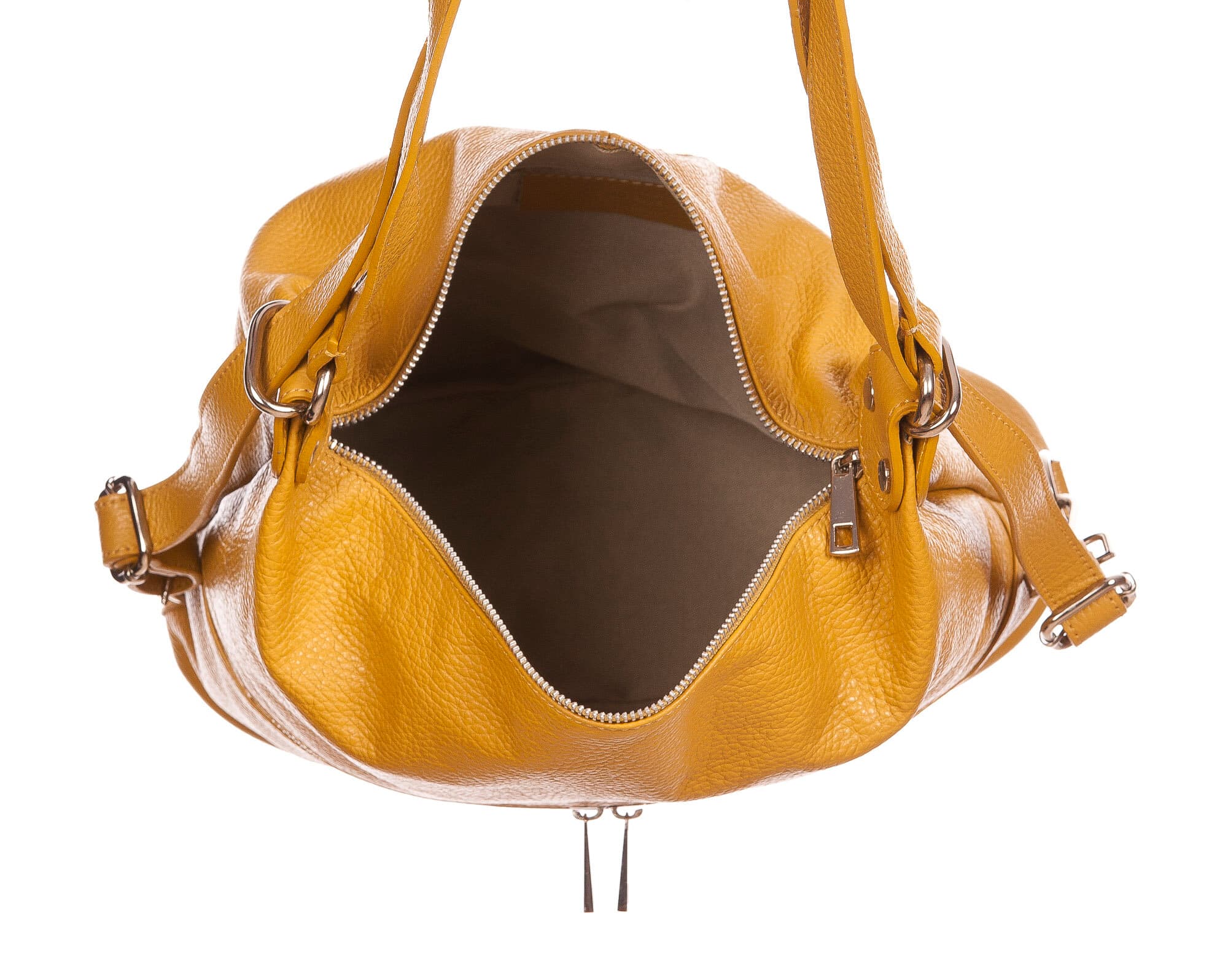 MONTE SIERRA : borsa - zaino, donna, pelle morbida, colore : GIALLO, Made in Italy 