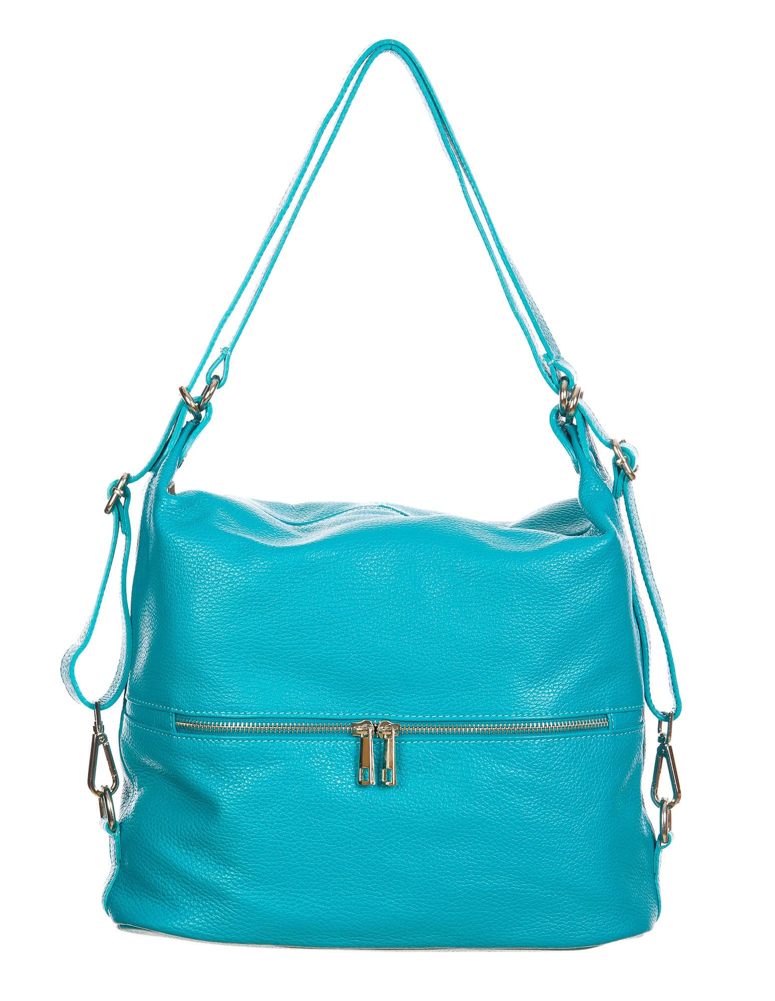 MONTE SIERRA : borsa - zaino, donna, pelle morbida, colore : AZZURRO, Made in Italy