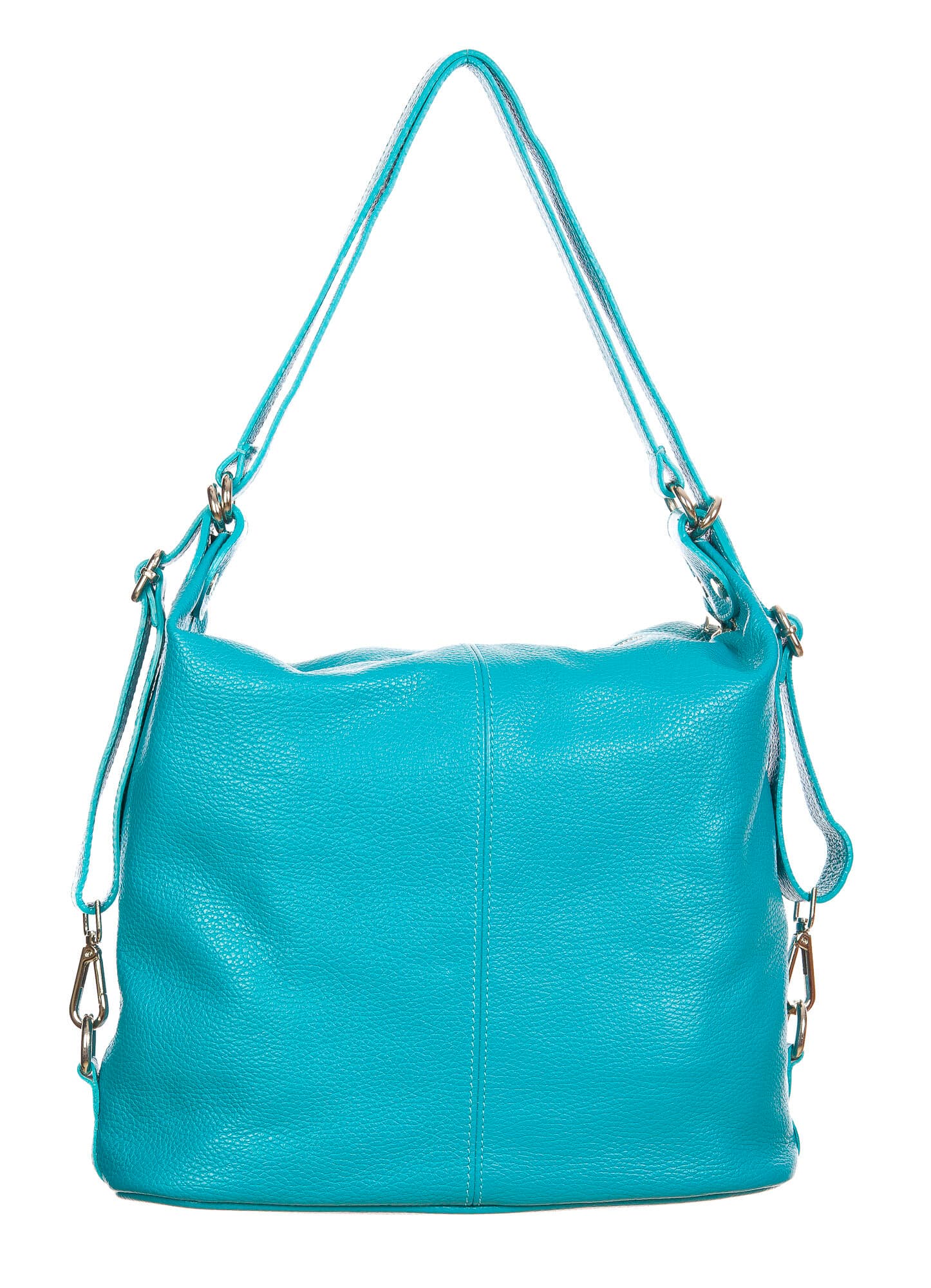 MONTE SIERRA : borsa - zaino, donna, pelle morbida, colore : AZZURRO, Made in Italy