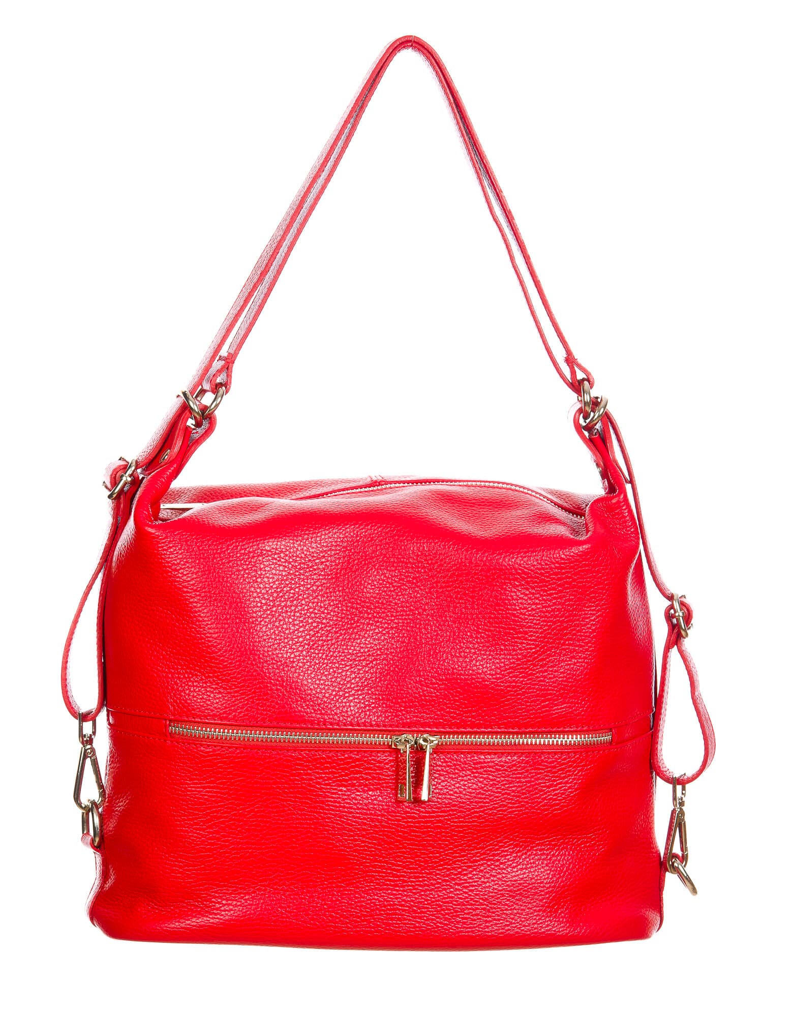 MONTE SIERRA : borsa - zaino, donna, pelle morbida, colore : ROSSO, Made in Italy 