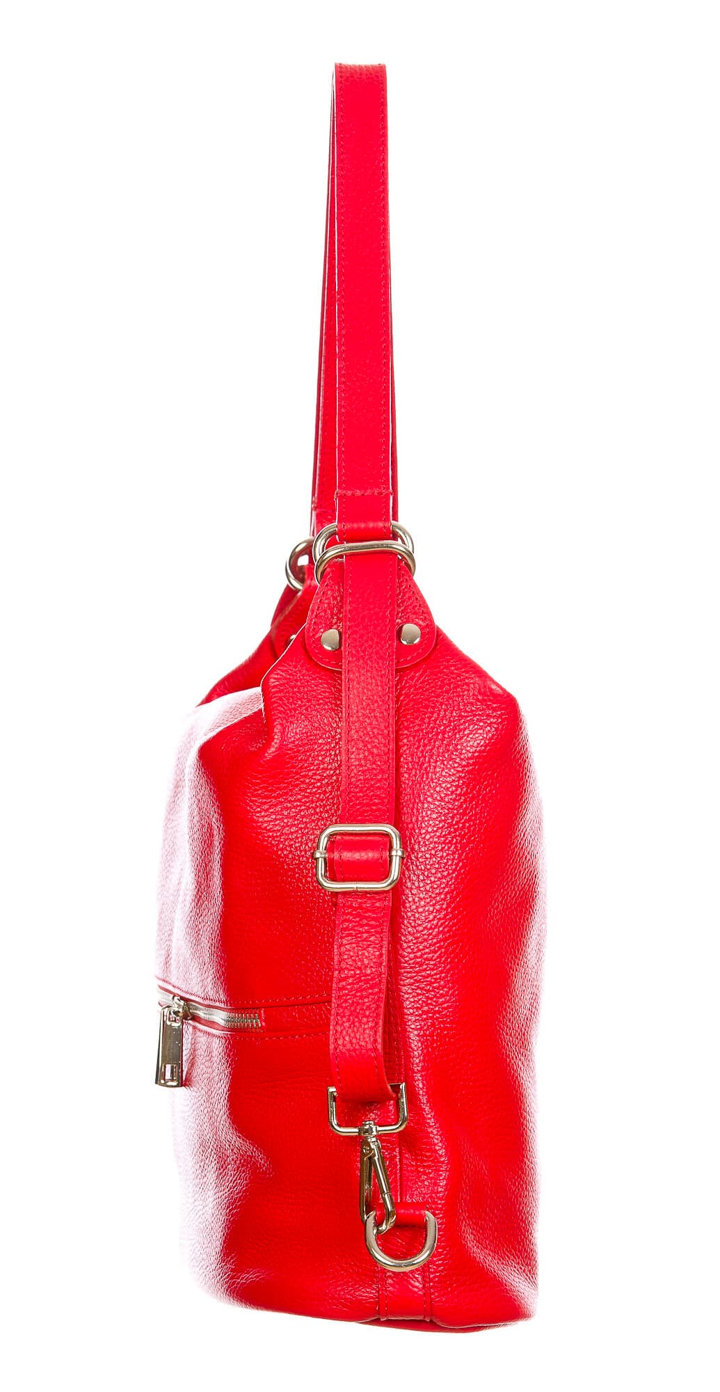 MONTE SIERRA : borsa - zaino, donna, pelle morbida, colore : ROSSO, Made in Italy 