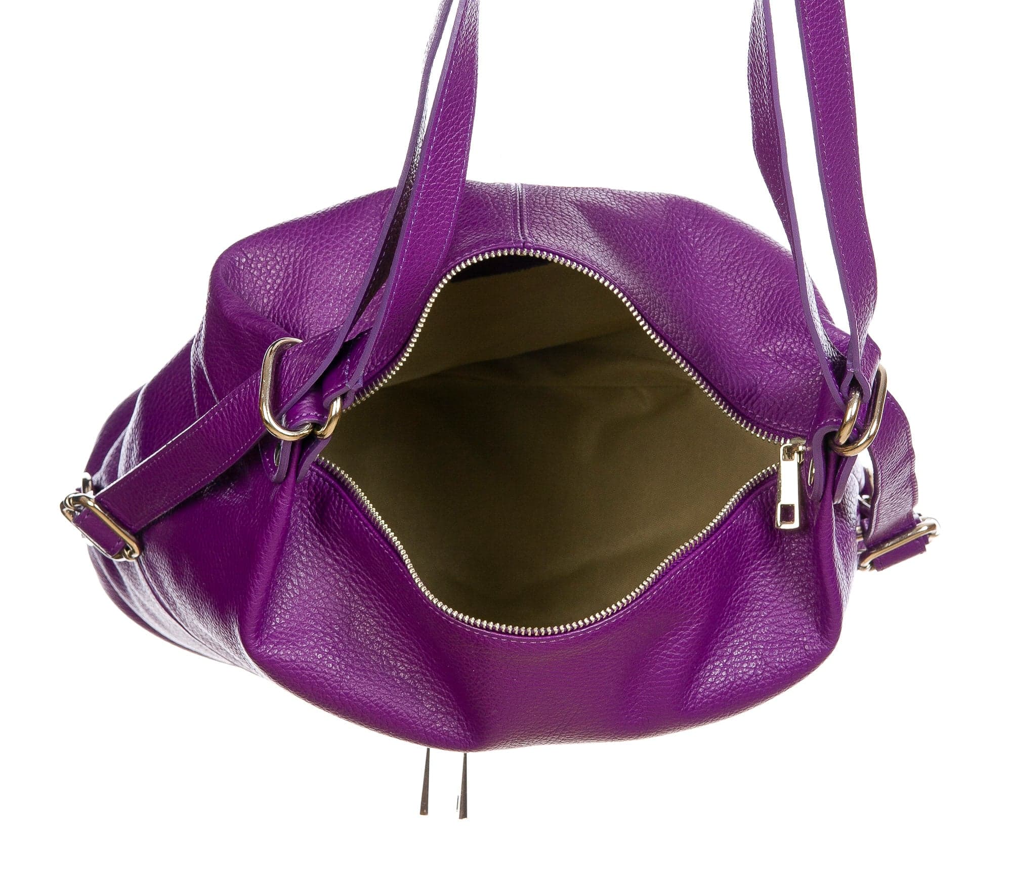 MONTE SIERRA : borsa - zaino, donna, pelle morbida, colore : VIOLA, Made in Italy