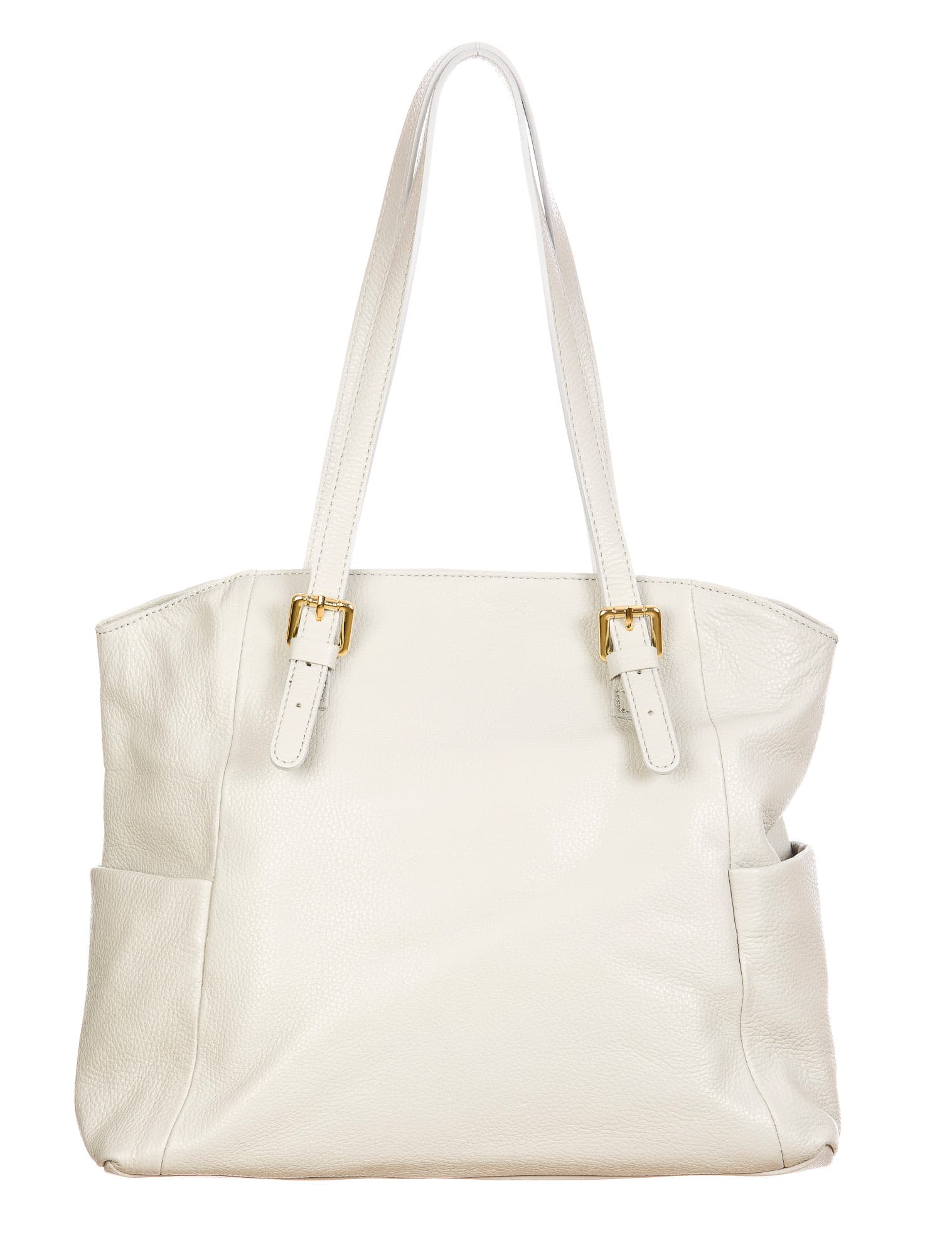 Borsa a spalla da donna in vera pelle CLERY, colore PANNA, CHIARO SCURO, MADE IN ITALY