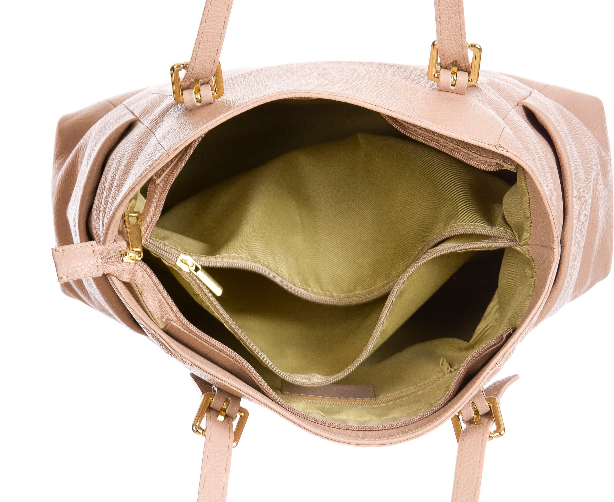 Borsa a spalla da donna in vera pelle CLERY, colore ROSA, CHIARO SCURO, MADE IN ITALY