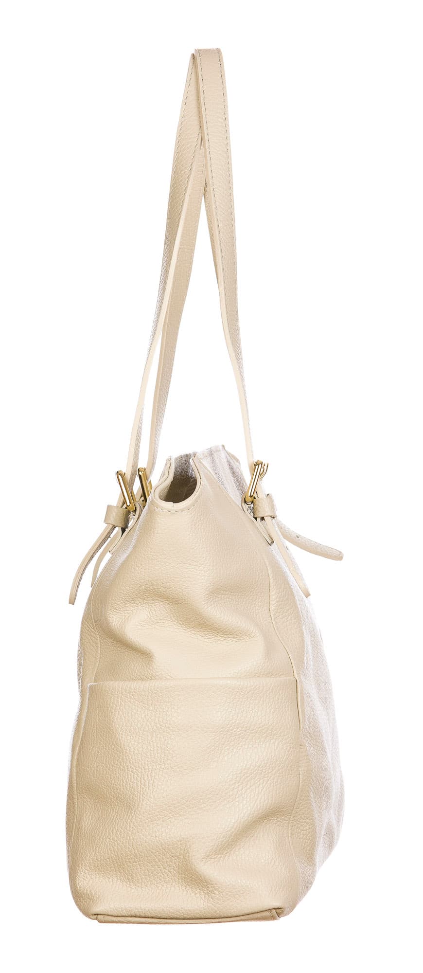 Borsa a spalla da donna in vera pelle CLERY, colore ROSA CIPRIA, CHIARO SCURO, MADE IN ITALY