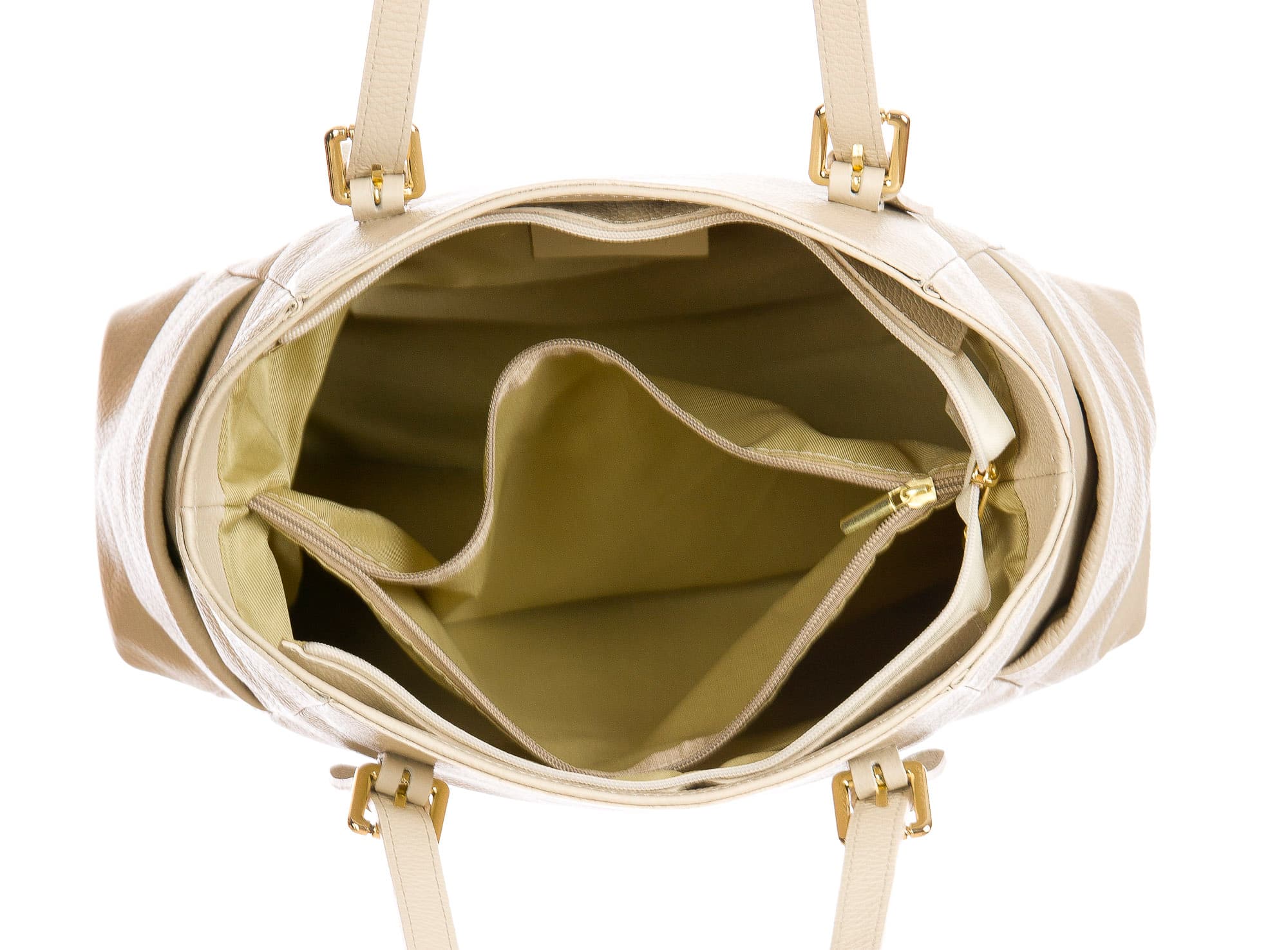 Borsa a spalla da donna in vera pelle CLERY, colore ROSA CIPRIA, CHIARO SCURO, MADE IN ITALY