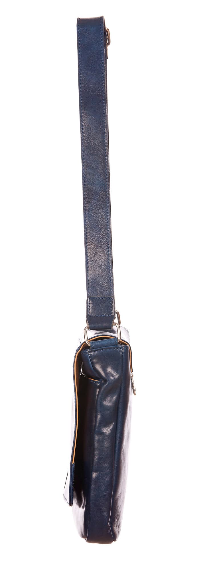 GREG : tracolla da uomo, in cuoio, colore : BLU, Made in Italy (Borsa)