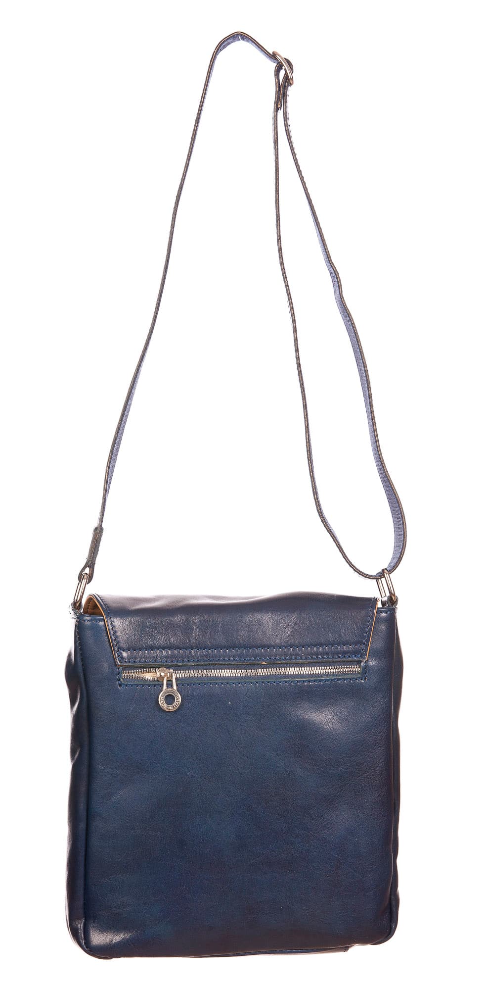 GREG : tracolla da uomo, in cuoio, colore : BLU, Made in Italy (Borsa)
