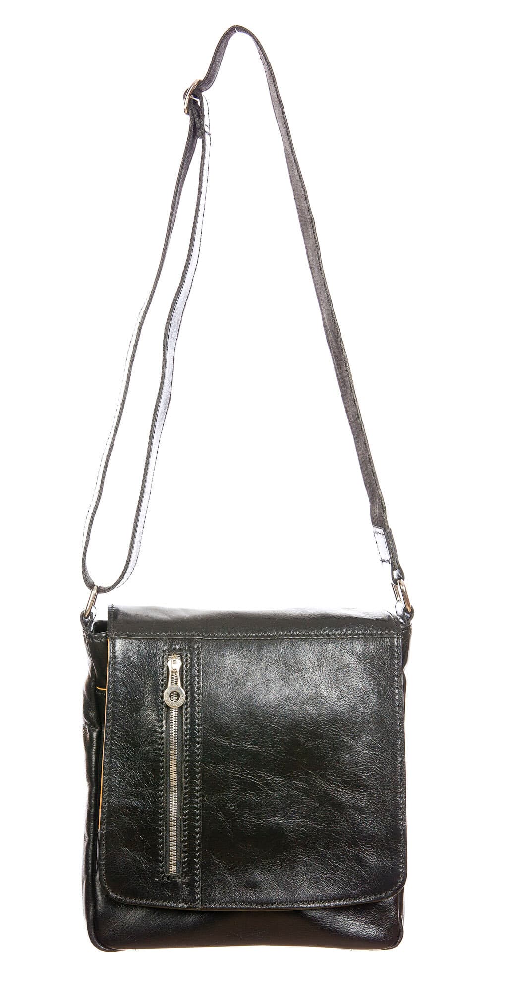 GREG : tracolla da uomo, in cuoio, colore : NERO, Made in Italy (Borsa)