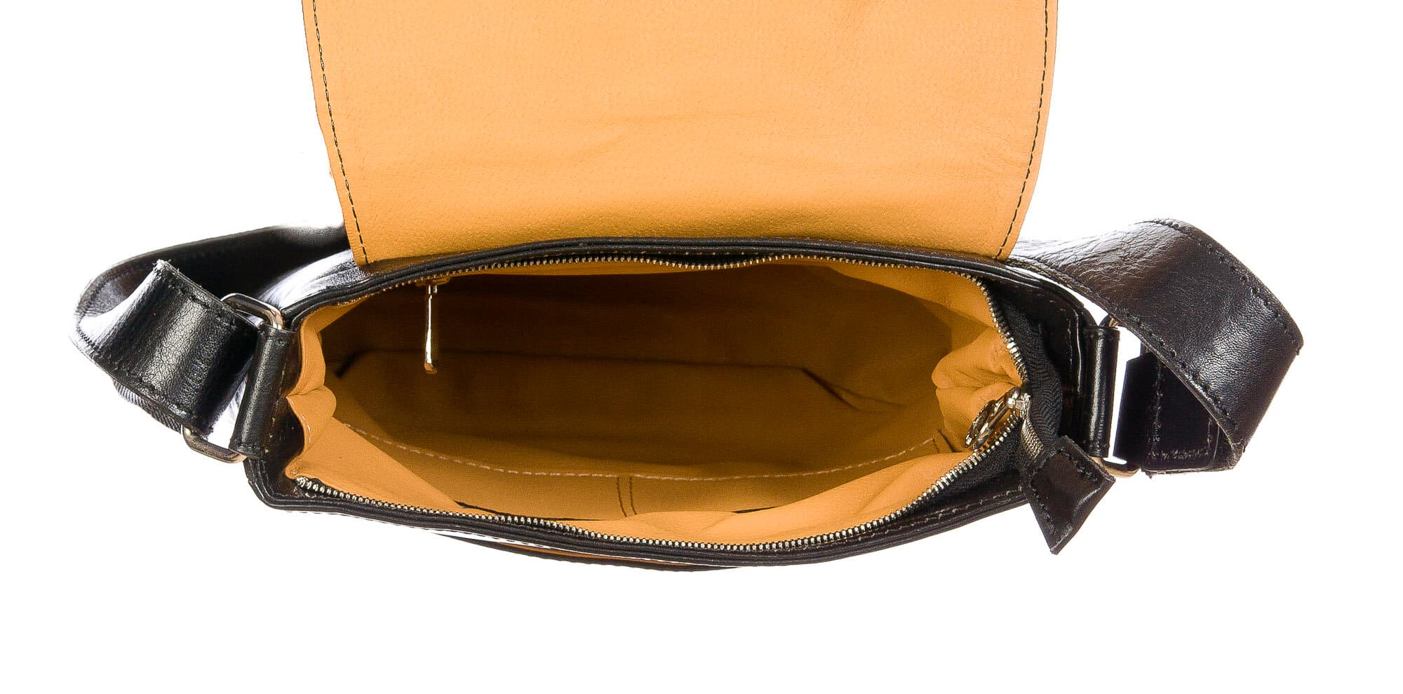 GREG : tracolla da uomo, in cuoio, colore : NERO, Made in Italy (Borsa)