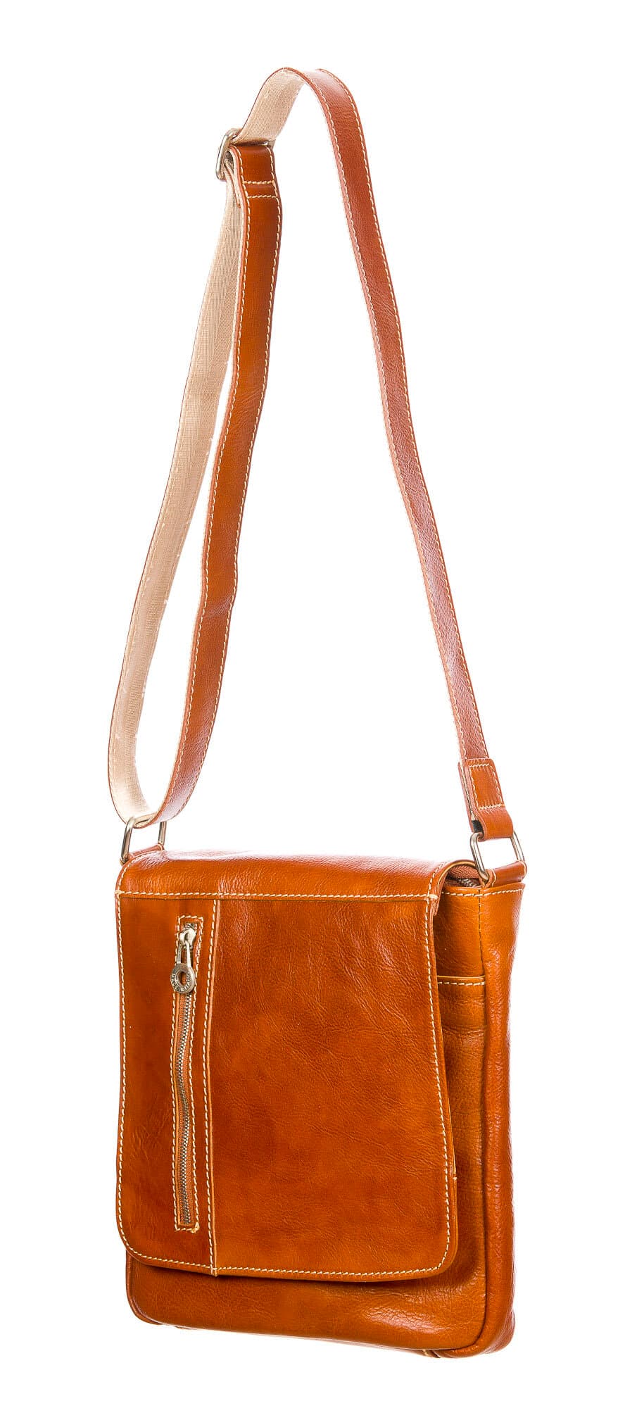 GREG : tracolla da uomo, in cuoio, colore : MARRONE, Made in Italy (Borsa)