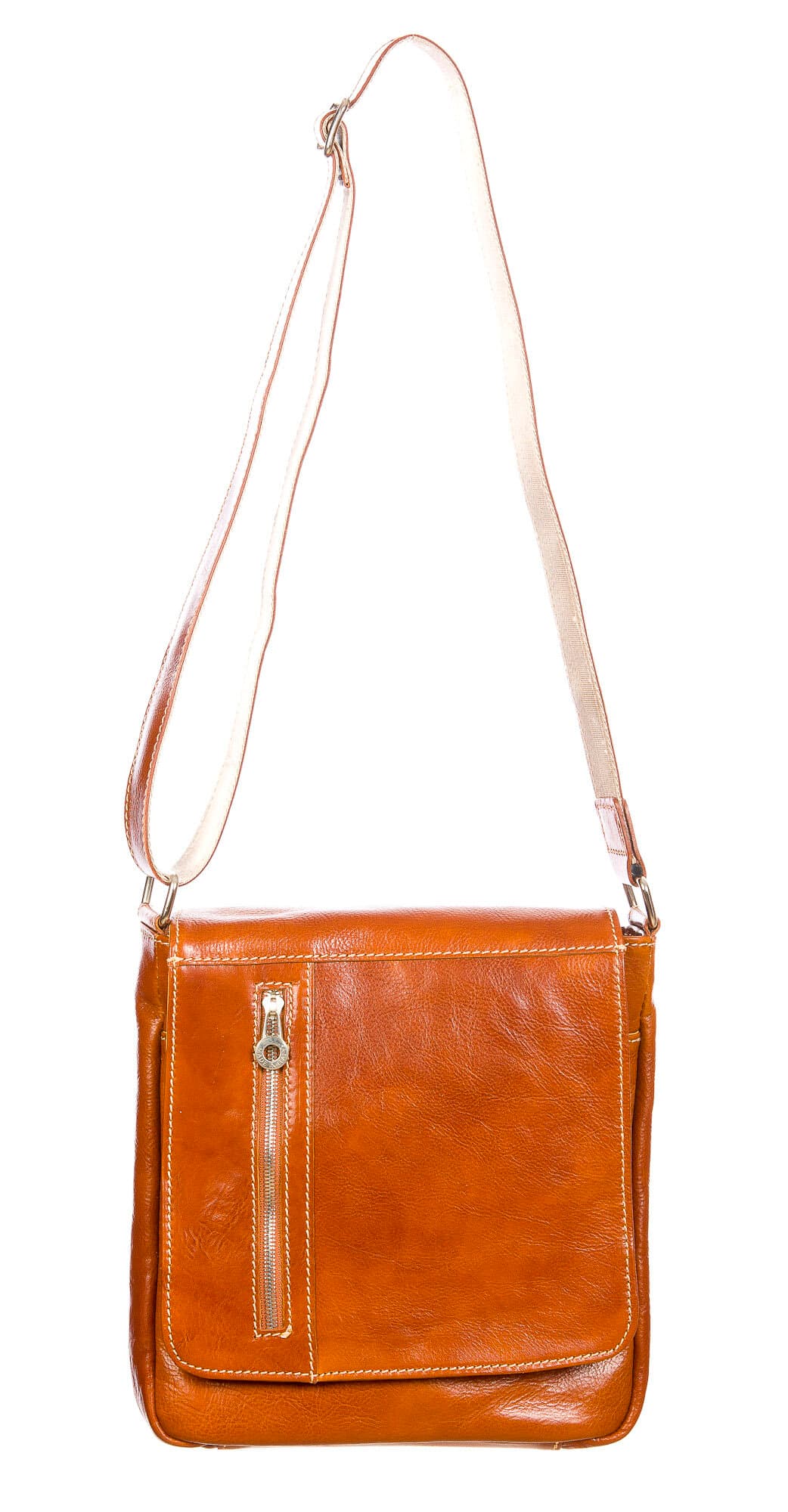 GREG : tracolla da uomo, in cuoio, colore : MARRONE, Made in Italy (Borsa)