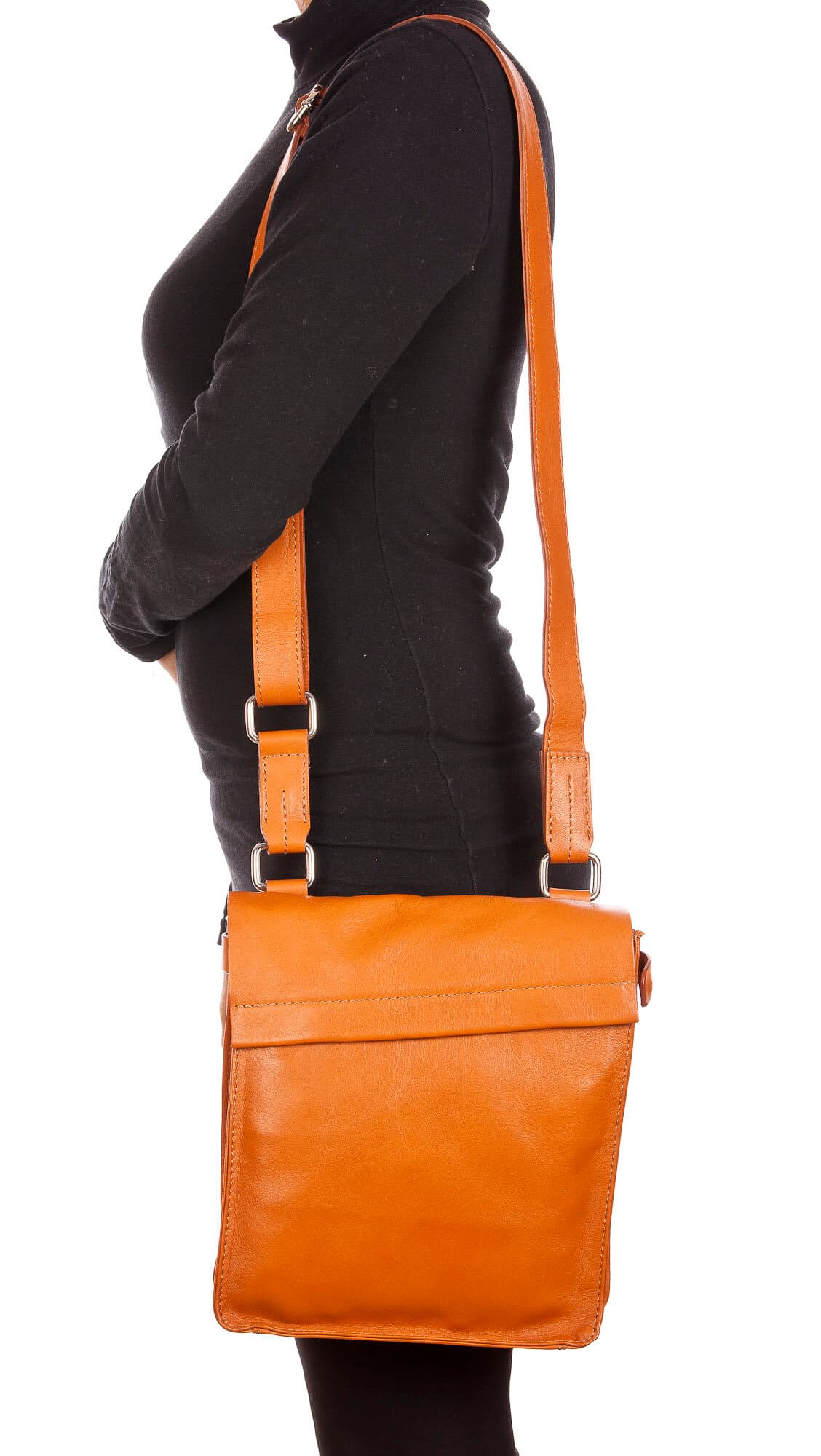 ETTORE : tracolla uomo in pelle morbida, colore : MIELE, Made in Italy (Borsa)