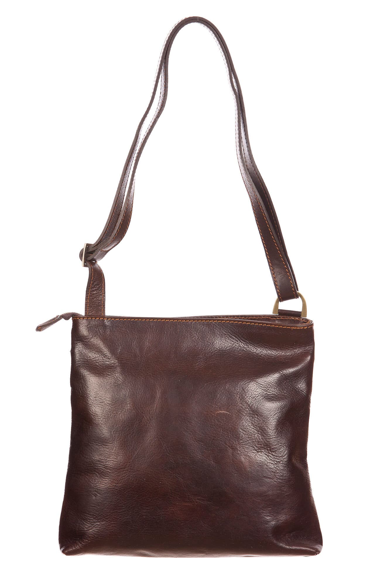 DAMIANO: tracolla uomo in cuoio, colore : TESTA DI MORO, Made in Italy (Borsa