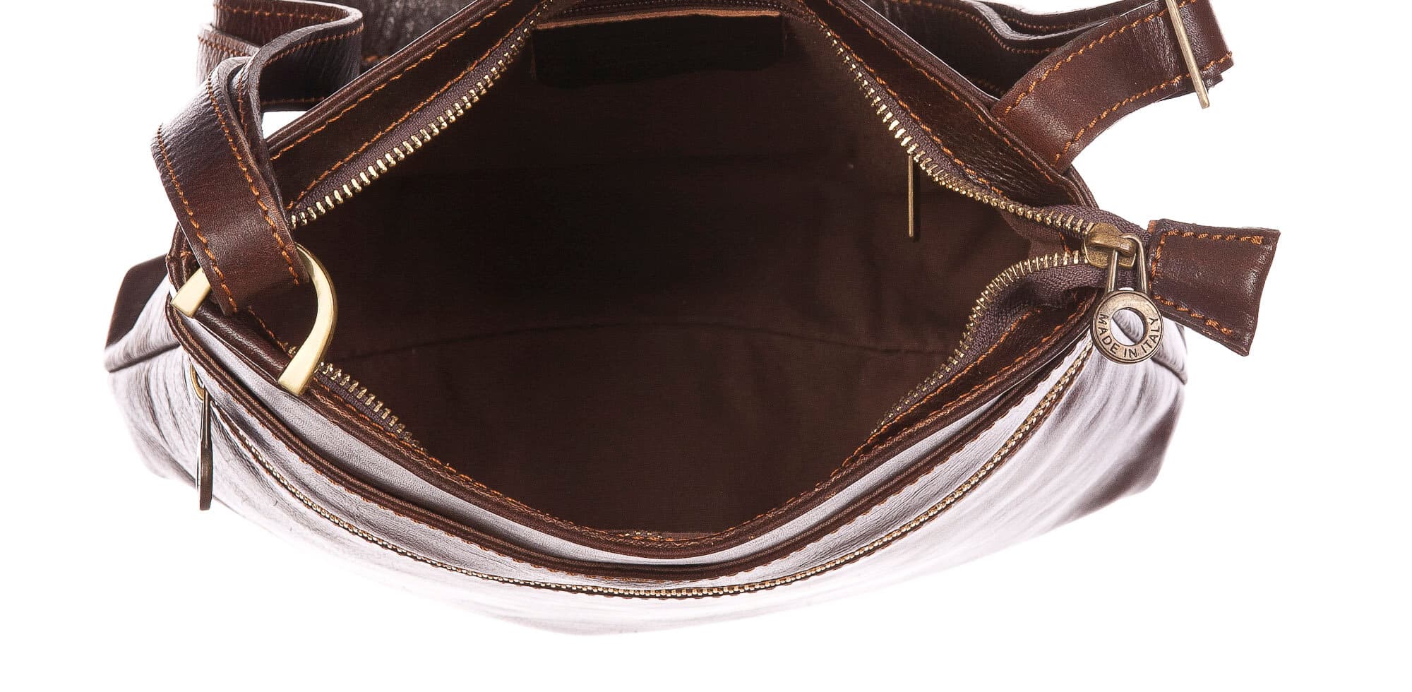DAMIANO: tracolla uomo in cuoio, colore : TESTA DI MORO, Made in Italy (Borsa