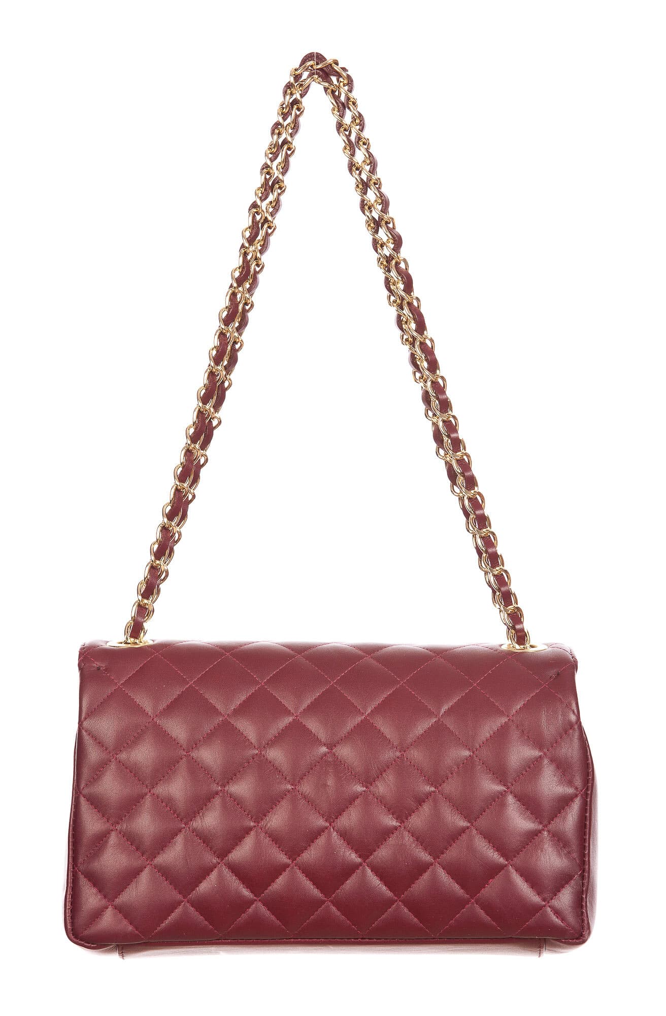 Borsa a spalla da donna in vera pelle CHARLOTTE MEDIUM, colore BORDEAUX, CHIAROSCURO, MADE IN ITALY (