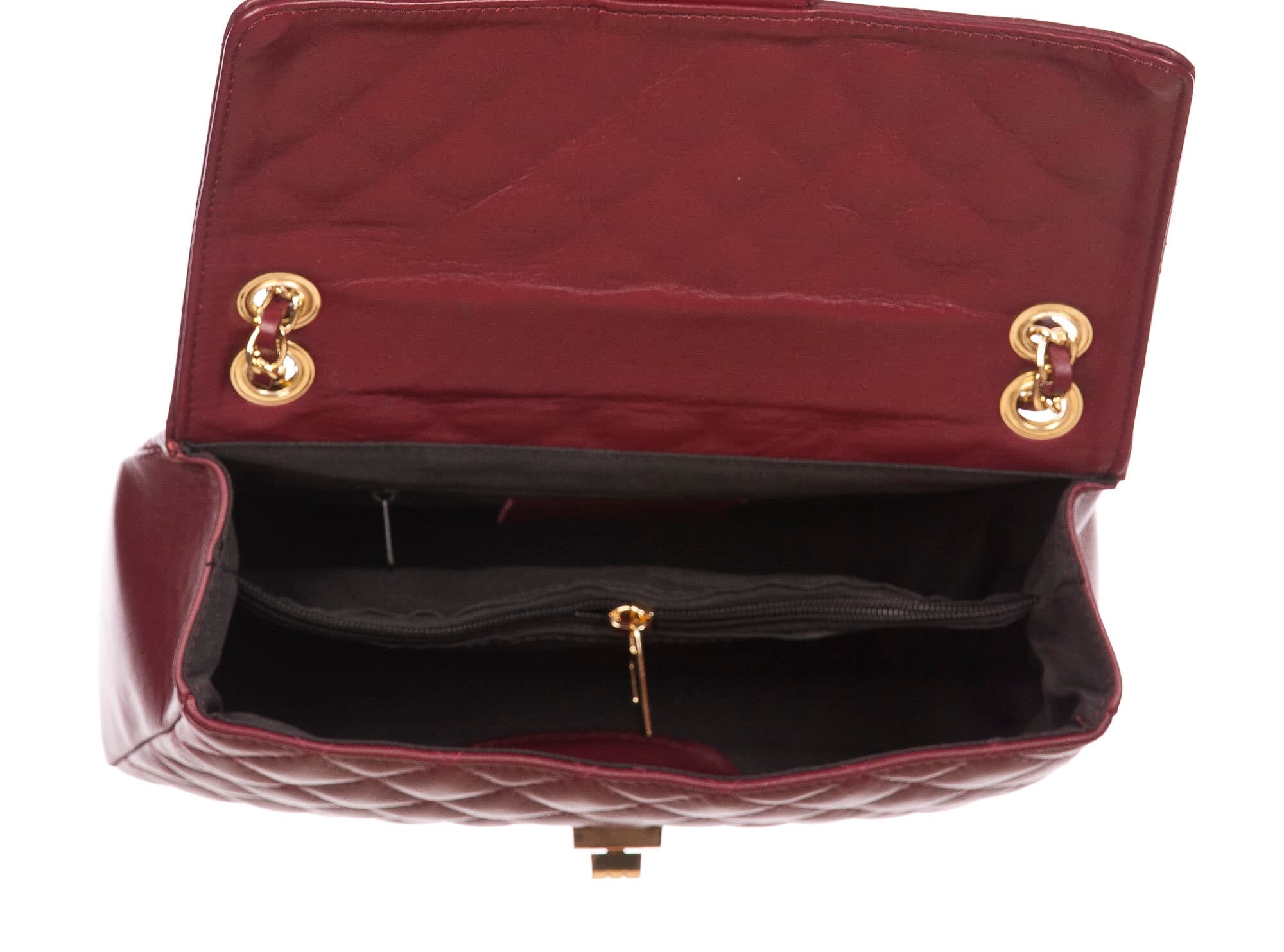 Borsa a spalla da donna in vera pelle CHARLOTTE MEDIUM, colore BORDEAUX, CHIAROSCURO, MADE IN ITALY (