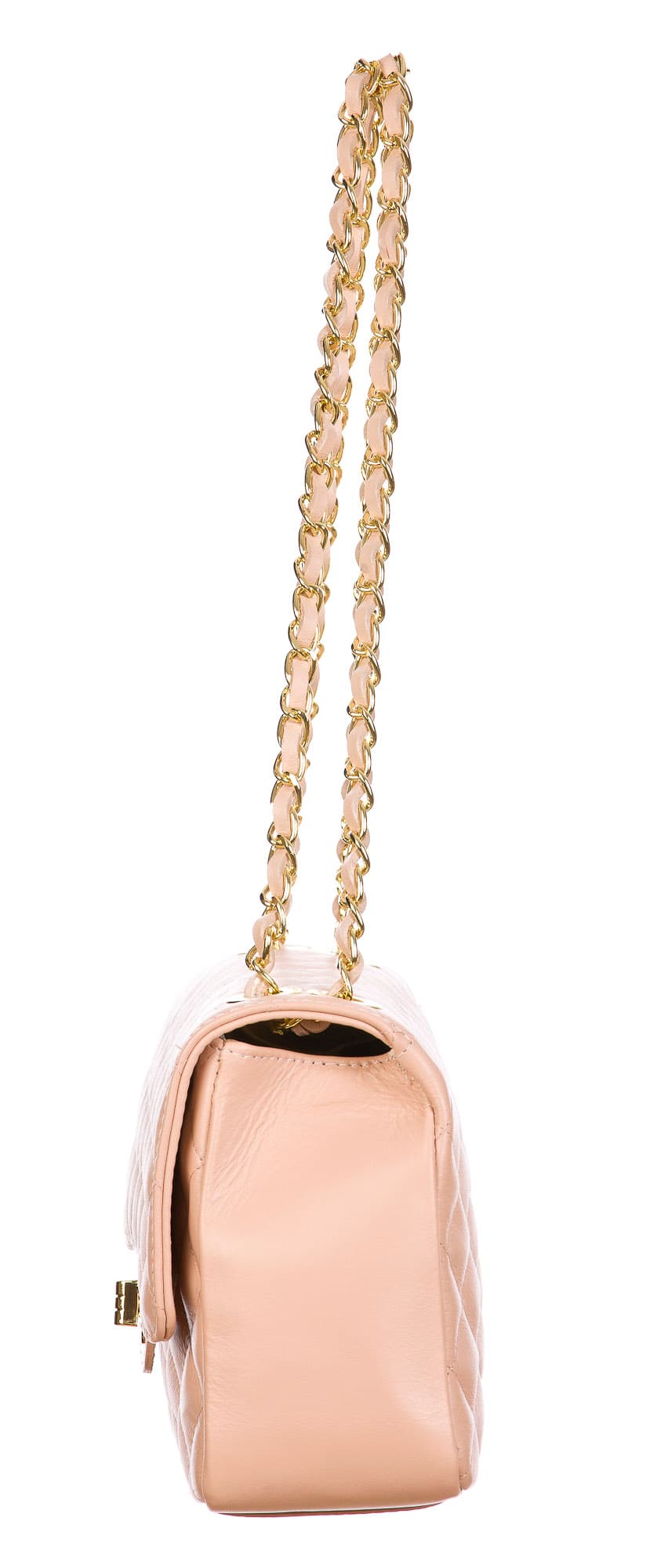Borsa a spalla da donna in vera pelle CHARLOTTE MEDIUM, colore ROSA, CHIAROSCURO, MADE IN ITALY