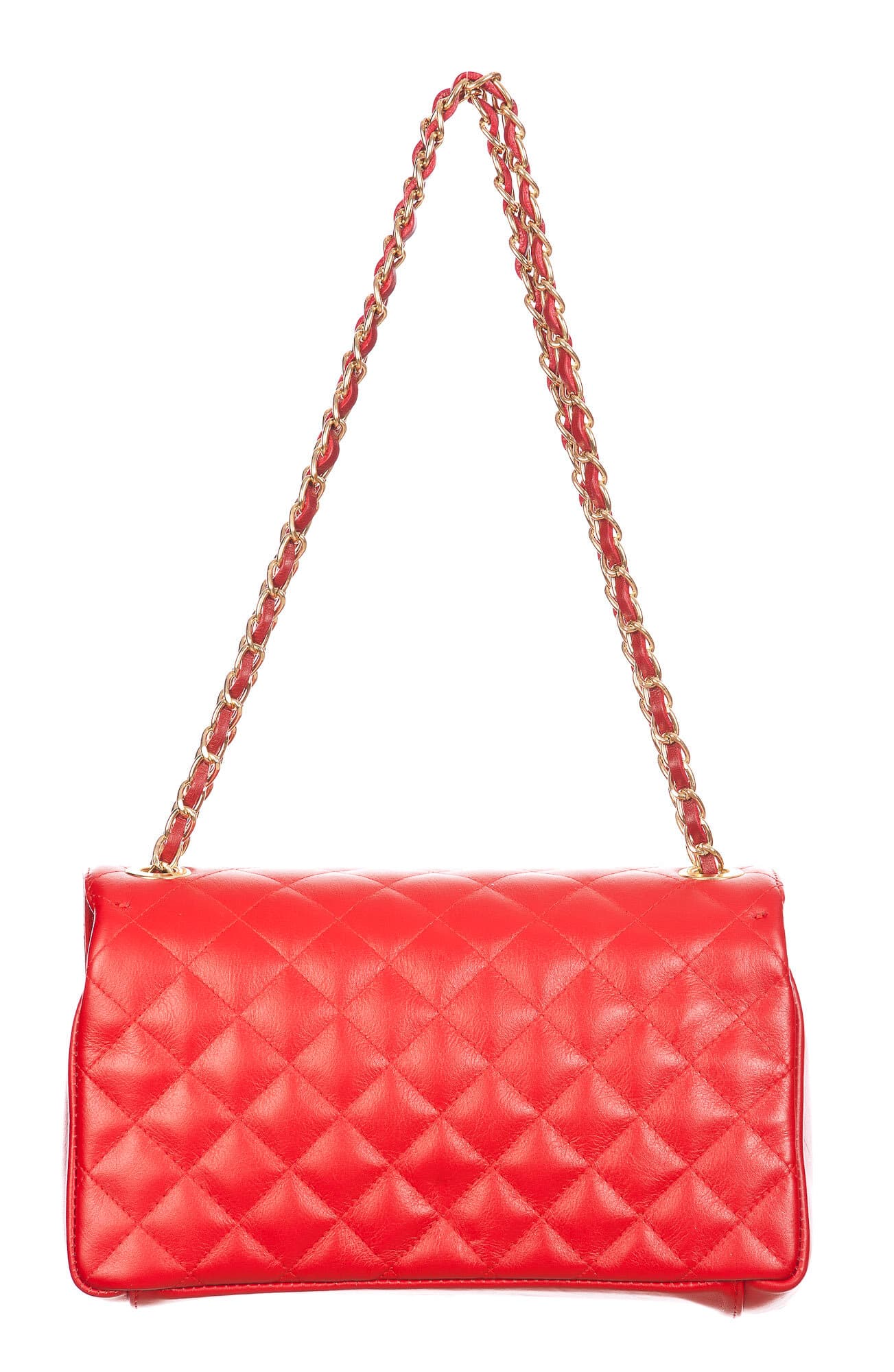 Borsa a spalla da donna in vera pelle CHARLOTTE MEDIUM, colore ROSSO, CHIAROSCURO, MADE IN ITAL