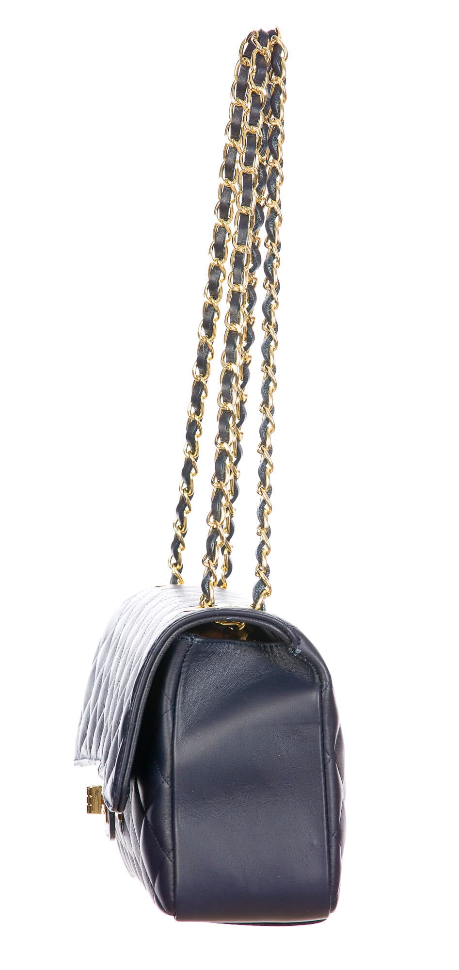 Borsa a spalla da donna in vera pelle CHARLOTTE MEDIUM, colore BLU, CHIAROSCURO, Made in Italy