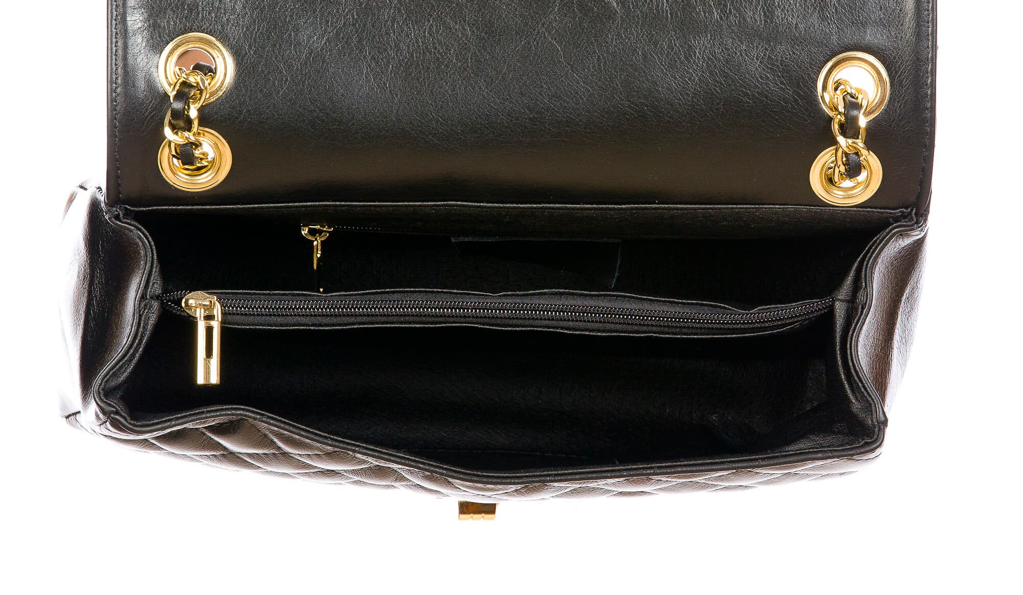 Borsa a spalla da donna in vera pelle CHARLOTTE MAXI, colore NERO, CHIAROSCURO, MADE IN ITALY