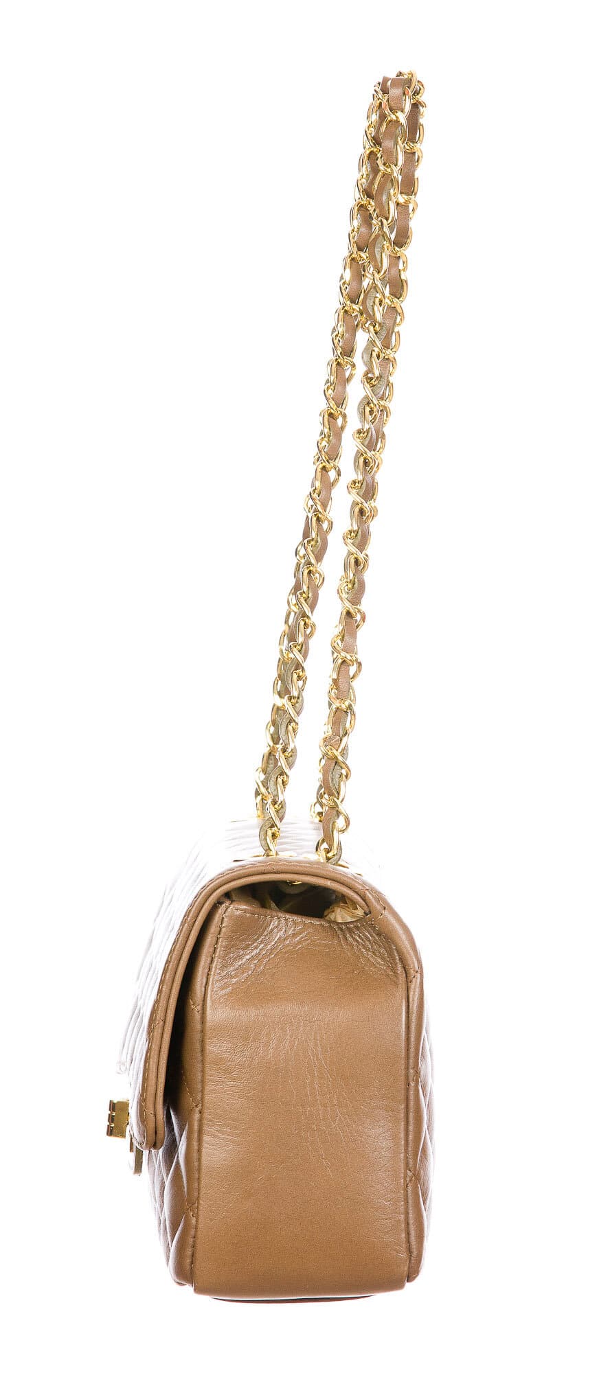 Borsa a spalla da donna in vera pelle CHARLOTTE MEDIUM, colore BEIGE, CHIAROSCURO, MADE IN ITALY 