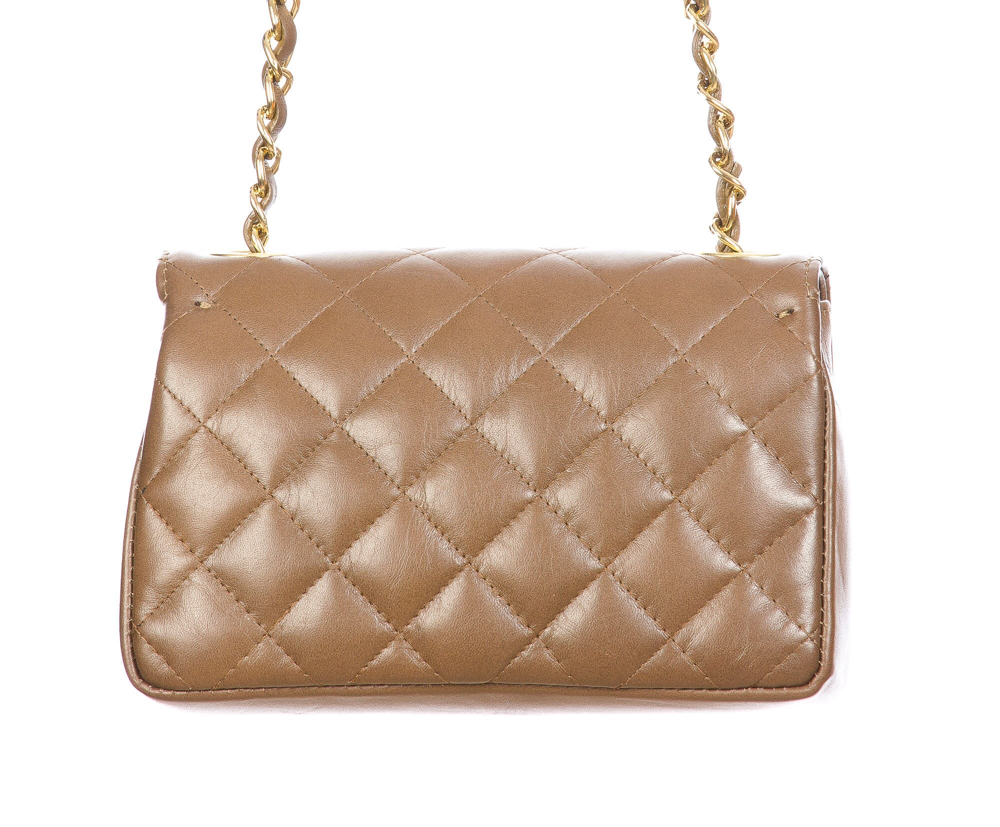 Borsa a spalla da donna in vera pelle CHARLOTTE MINI, colore TAUPE, CHIAROSCURO, MADE IN ITALY 