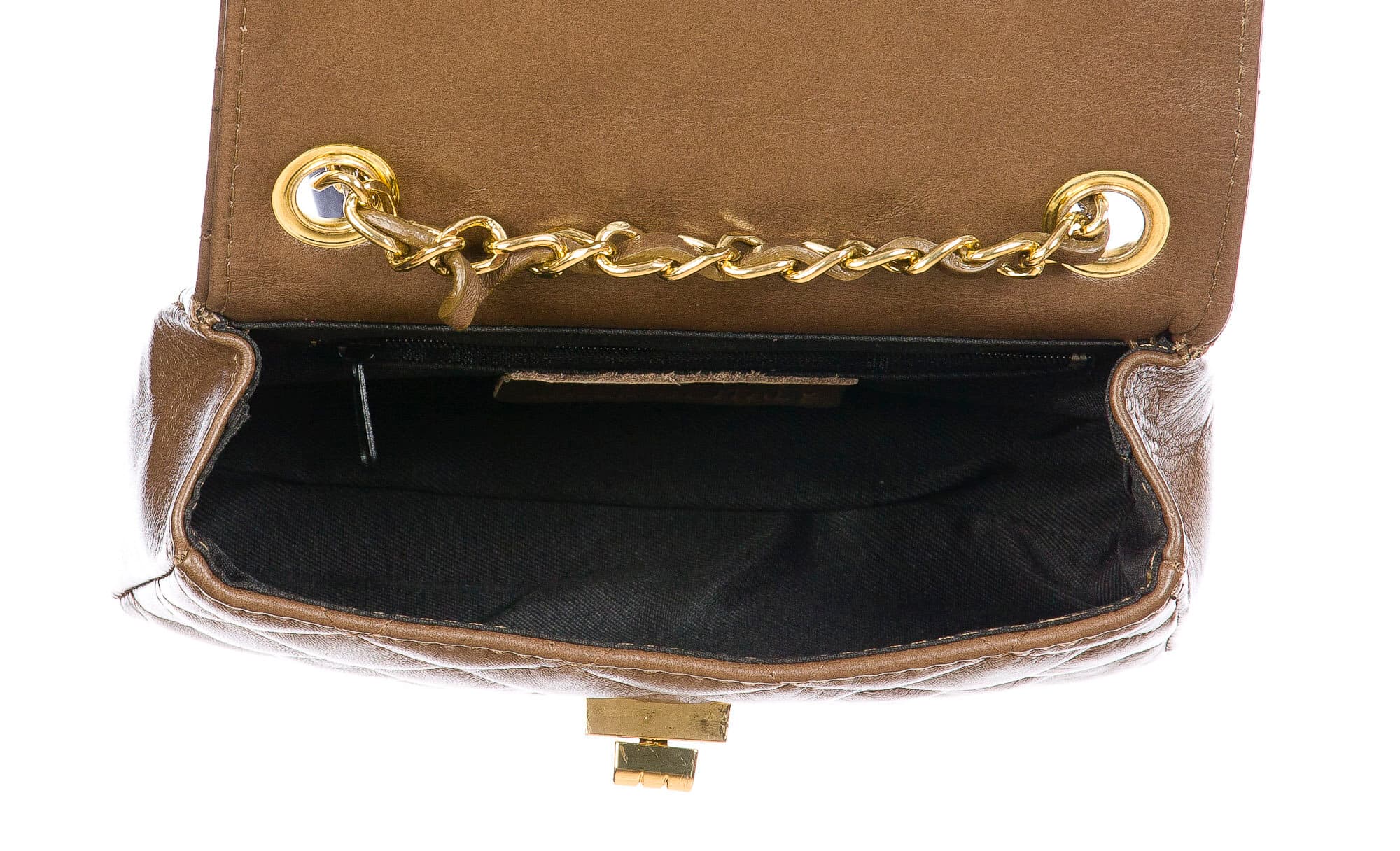 Borsa a spalla da donna in vera pelle CHARLOTTE MINI, colore TAUPE, CHIAROSCURO, MADE IN ITALY 