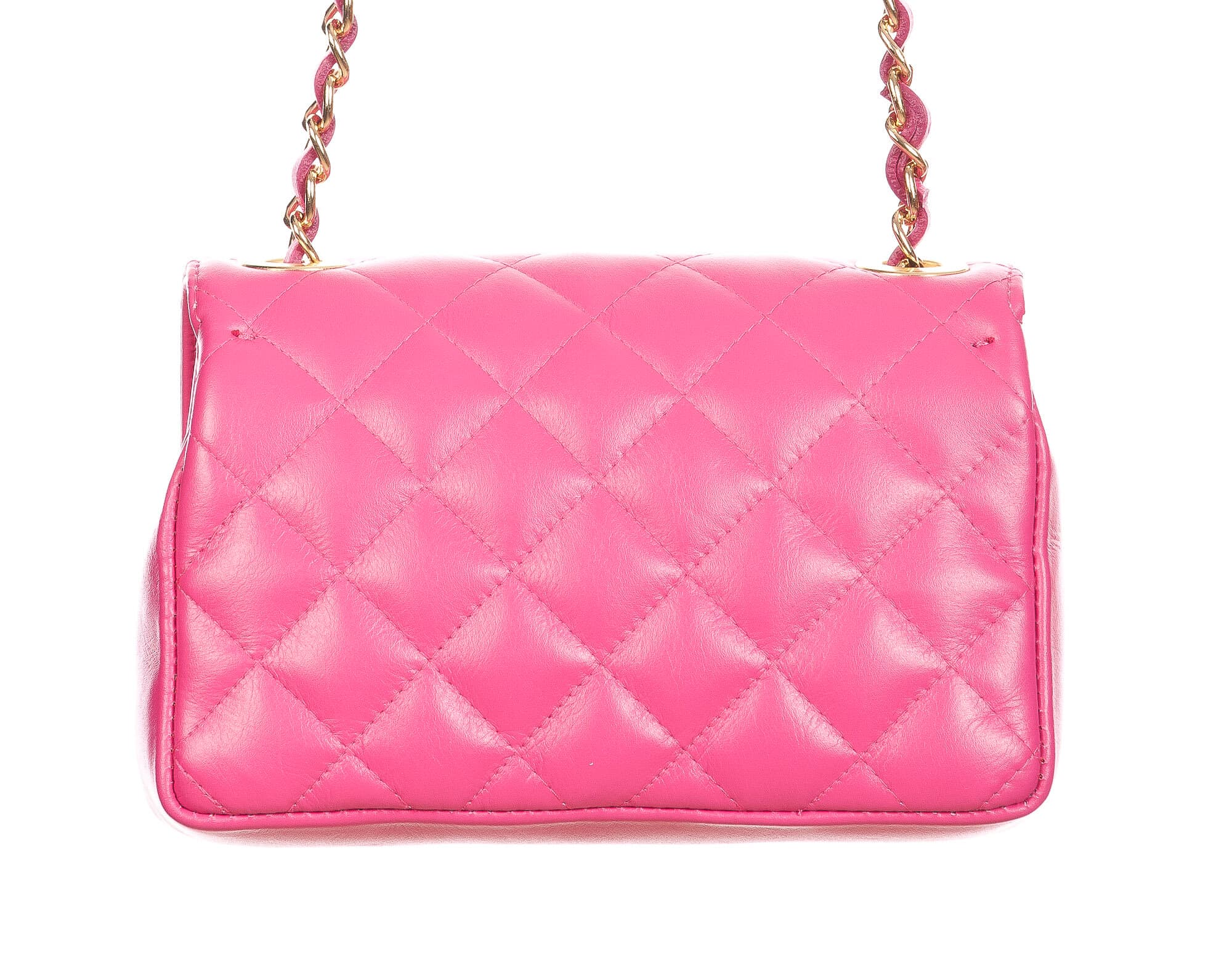Borsa a spalla da donna in vera pelle CHARLOTTE MINI, colore FUCSIA, CHIAROSCURO, MADE IN ITALY