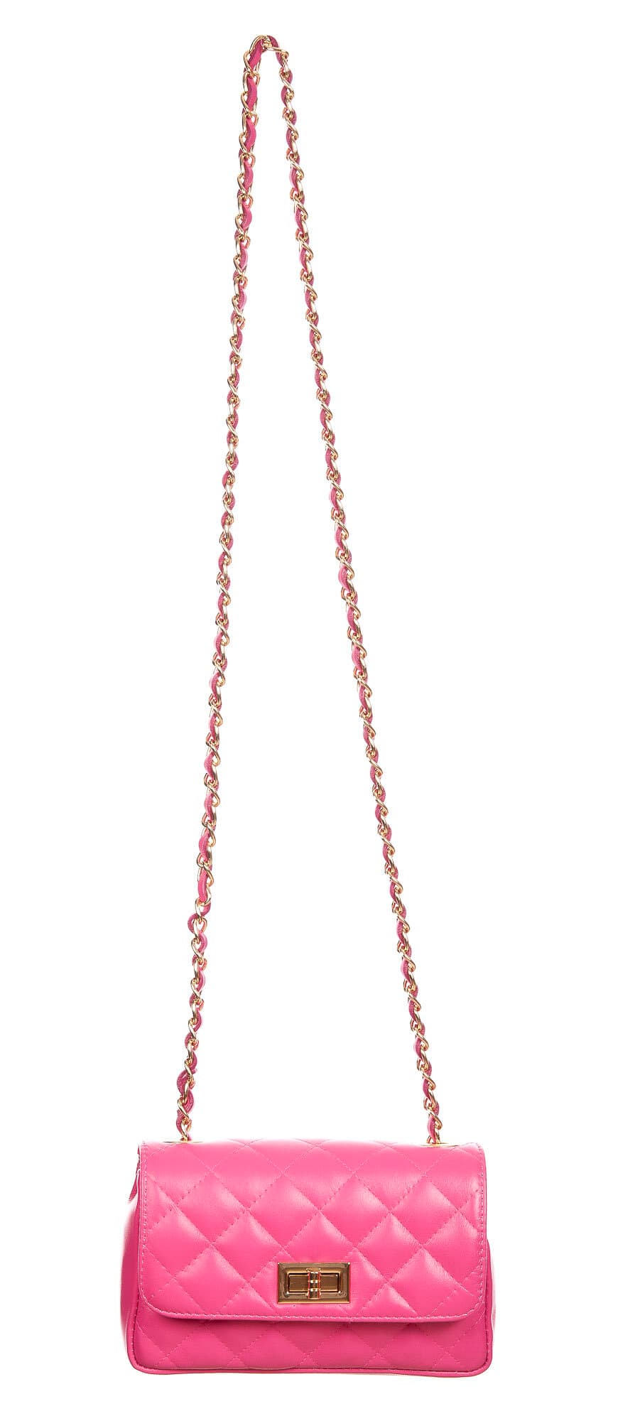 Borsa a spalla da donna in vera pelle CHARLOTTE MINI, colore FUCSIA, CHIAROSCURO, MADE IN ITALY