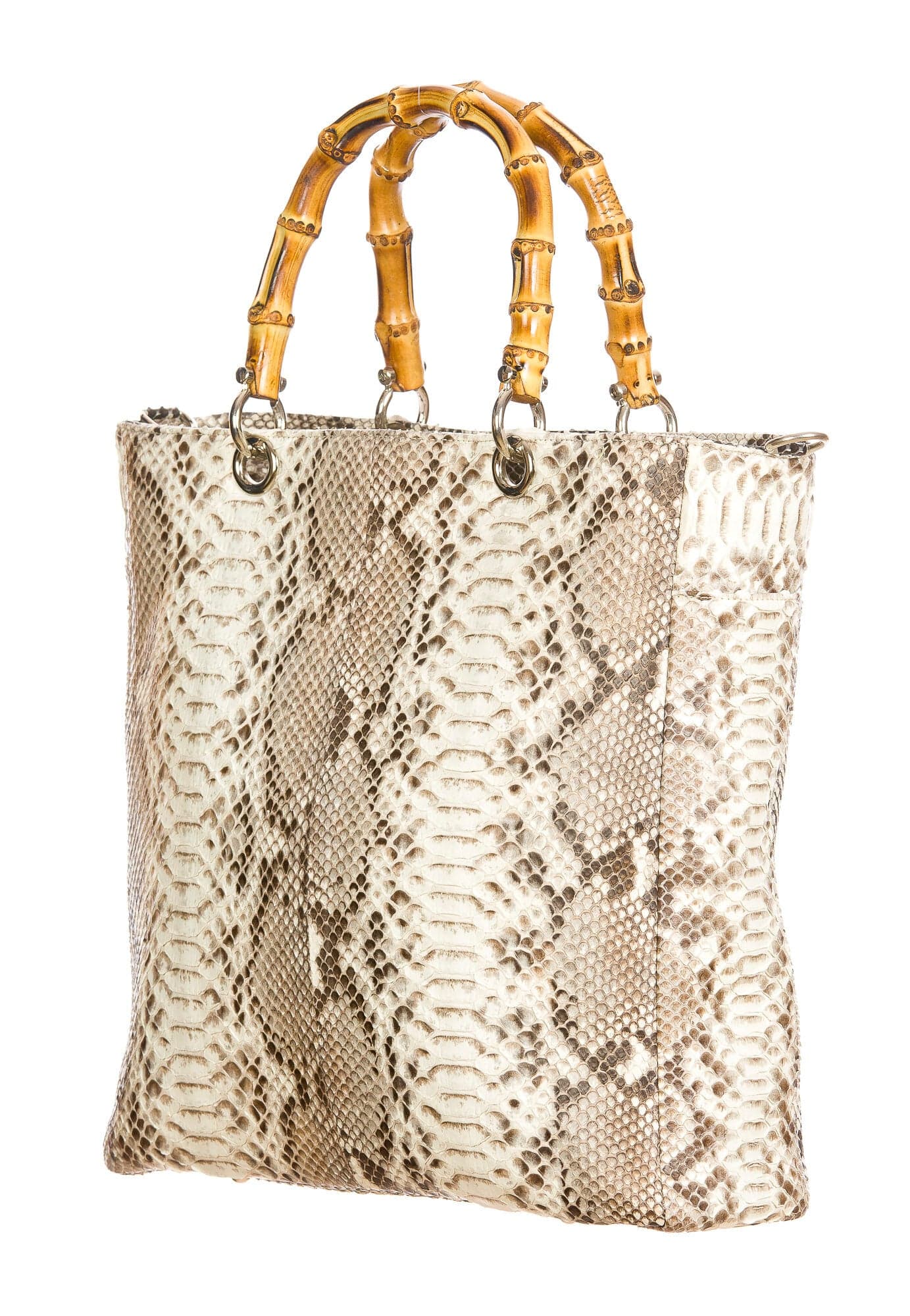 NORMA : borsa donna in pelle di pitone, colore : ROCCIA, Made in Italy (Borsa)