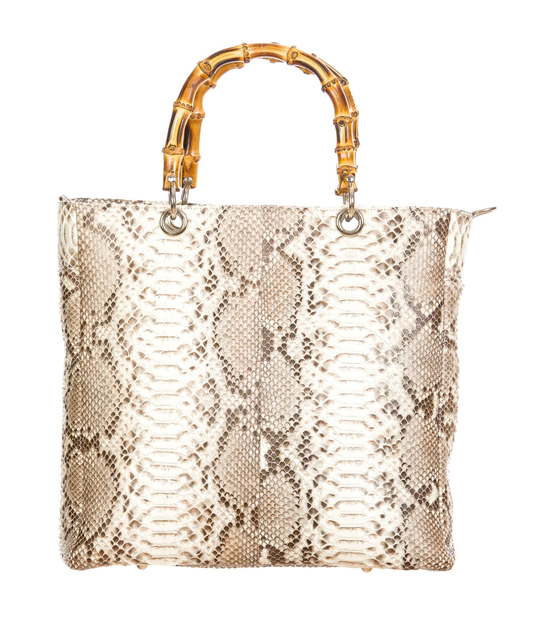 NORMA : borsa donna in pelle di pitone, colore : ROCCIA, Made in Italy (Borsa)