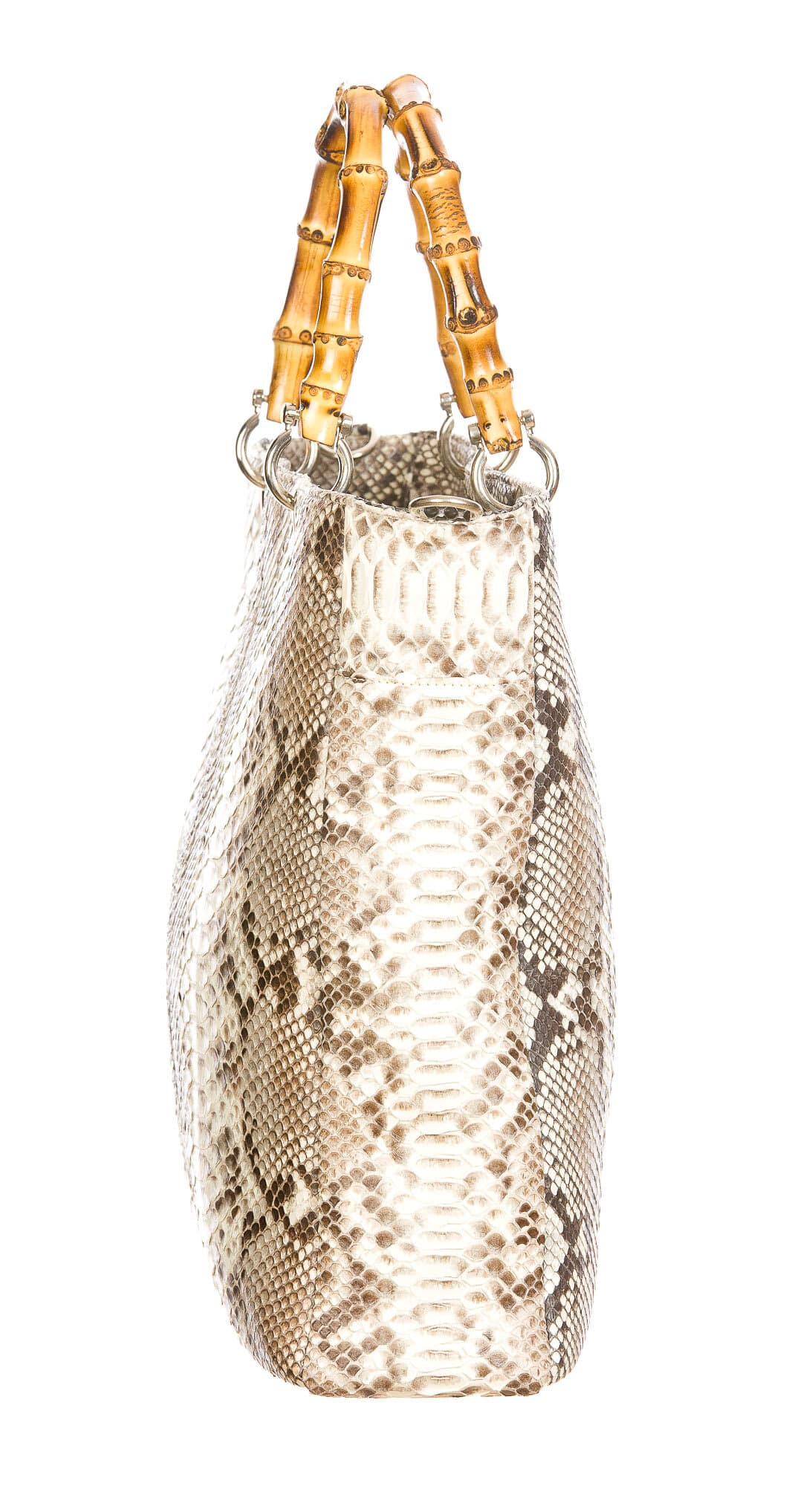 NORMA : borsa donna in pelle di pitone, colore : ROCCIA, Made in Italy (Borsa)