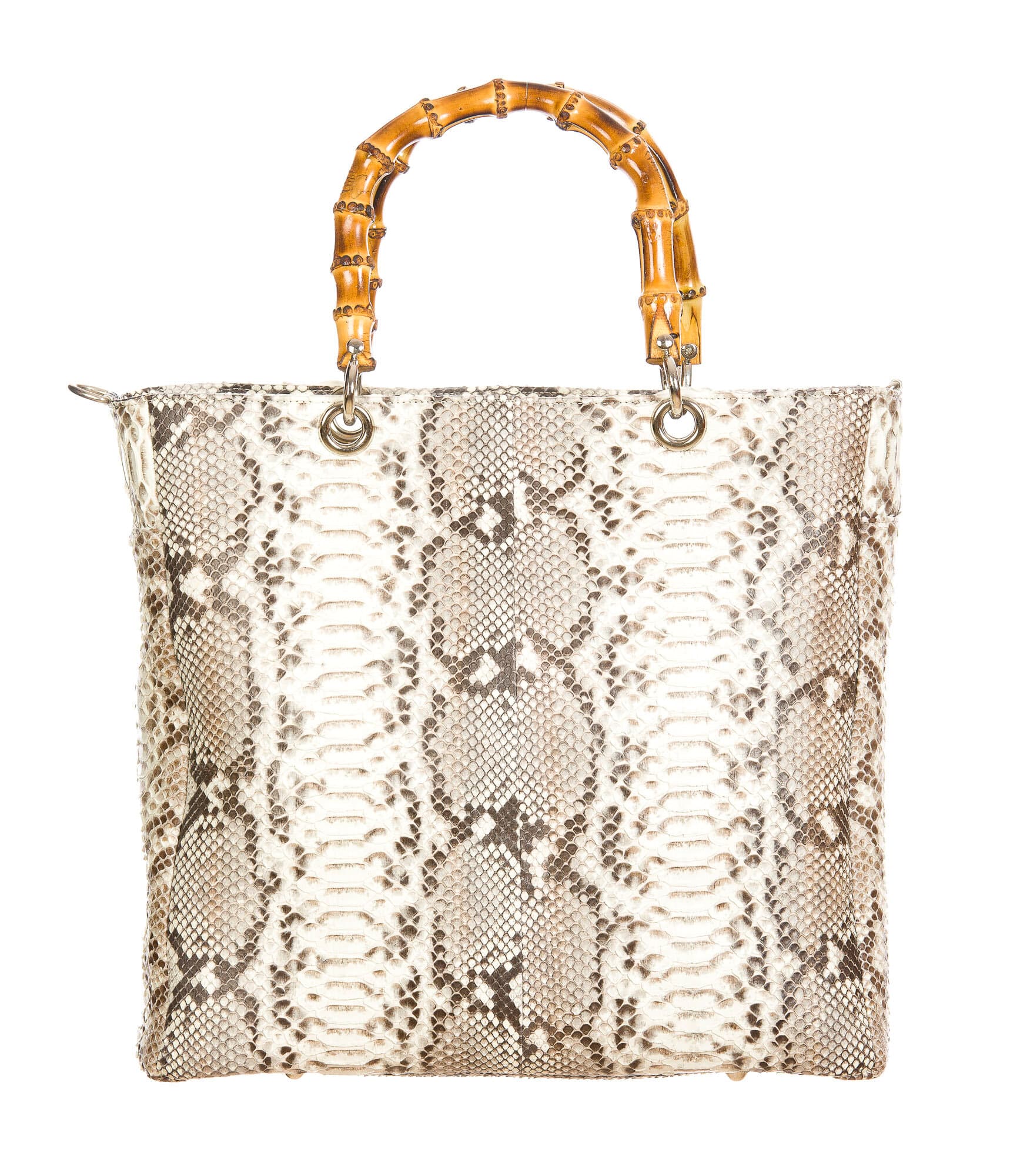 NORMA : borsa donna in pelle di pitone, colore : ROCCIA, Made in Italy (Borsa)