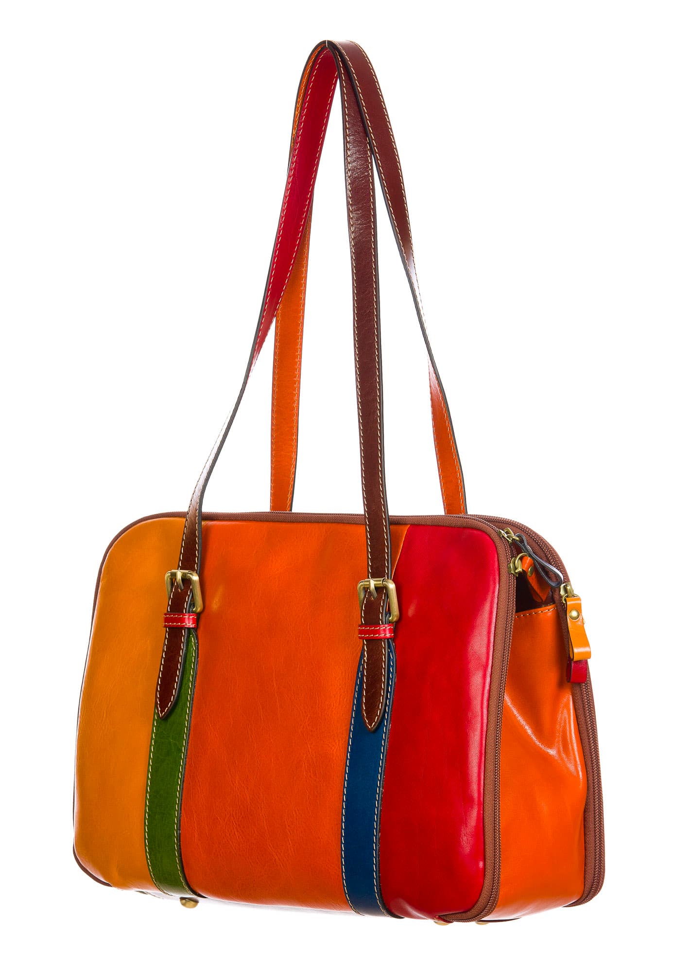 ADELAIDE : borsa donna ufficio in cuoio, colore : MULTICOLOR, Made in Italy (Borsa)