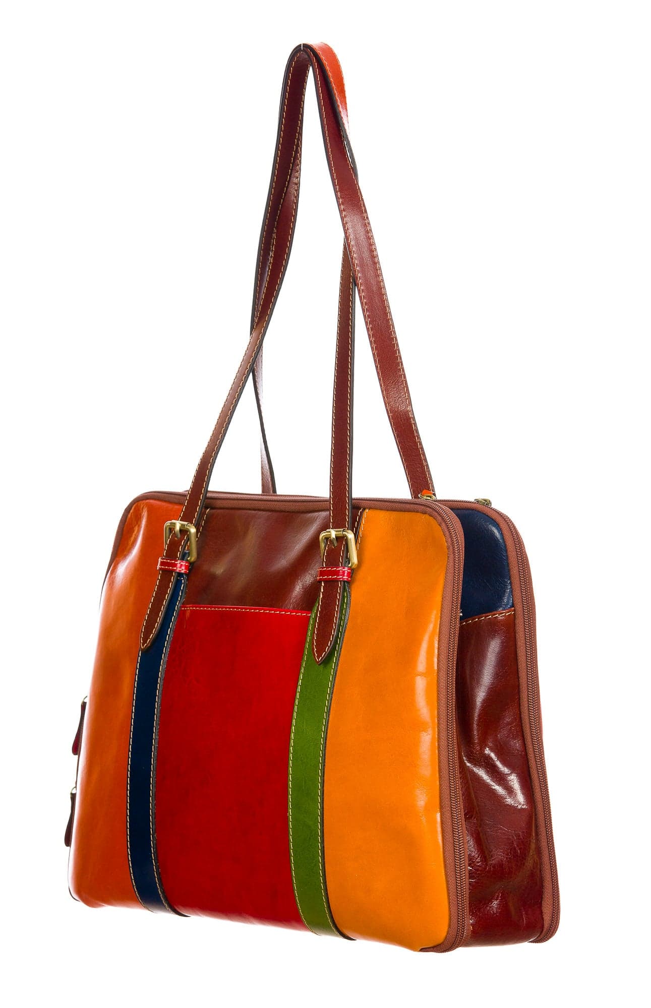 ANNALISA : borsa donna a spalla in cuoio, colore: MULTICOLOR, Made in Italy (Borsa)