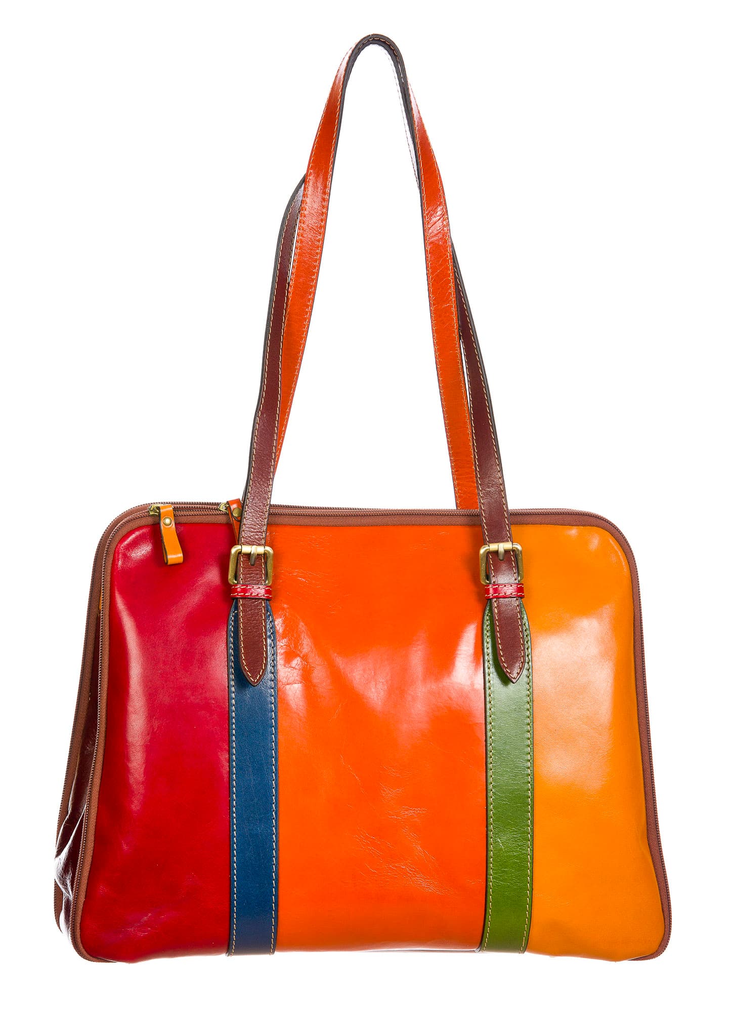 ANNALISA : borsa donna a spalla in cuoio, colore: MULTICOLOR, Made in Italy (Borsa)