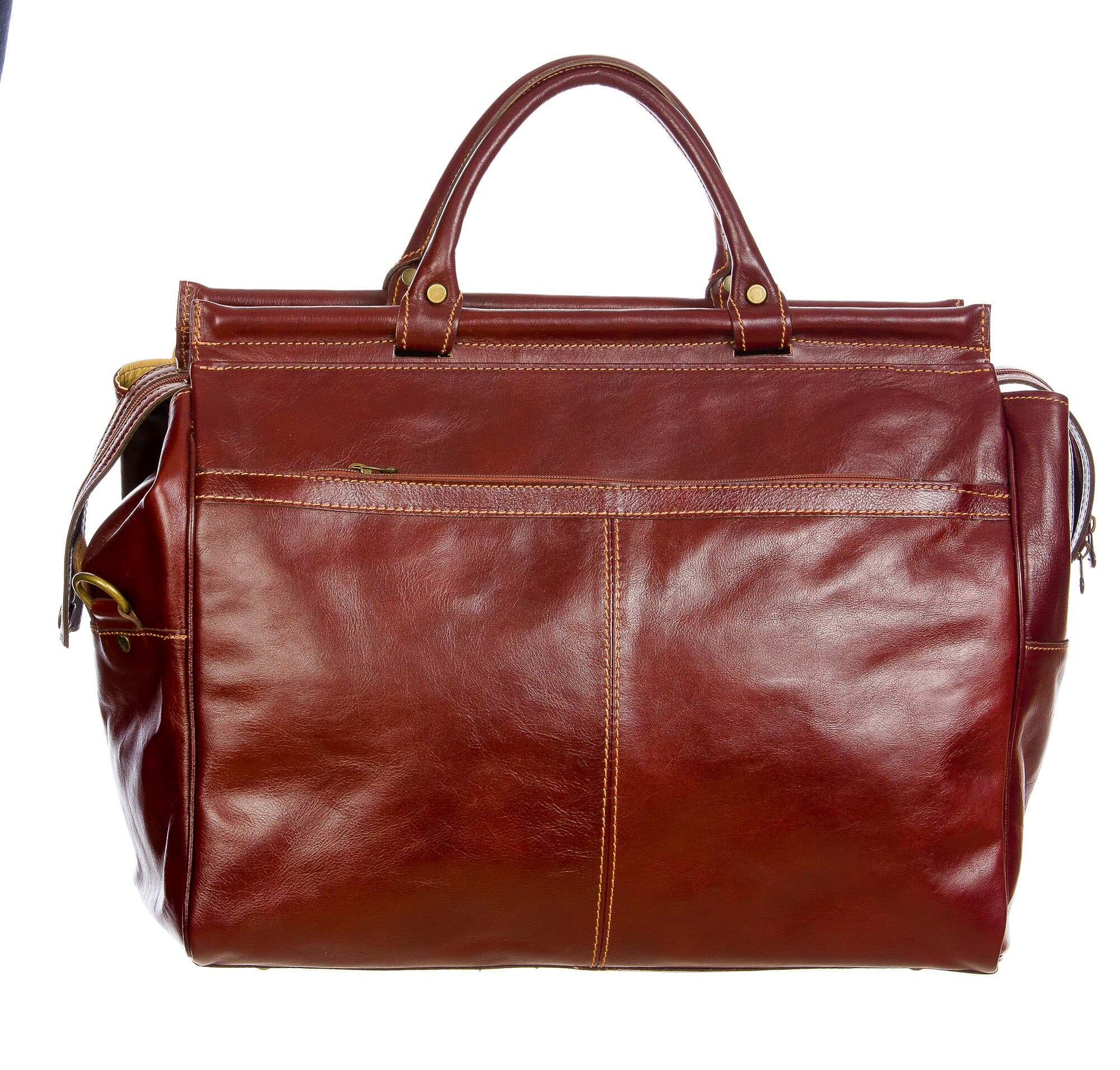 VERANO : borsa da viaggio in cuoio, colore : MARRONE, Made in Italy (Borsa)