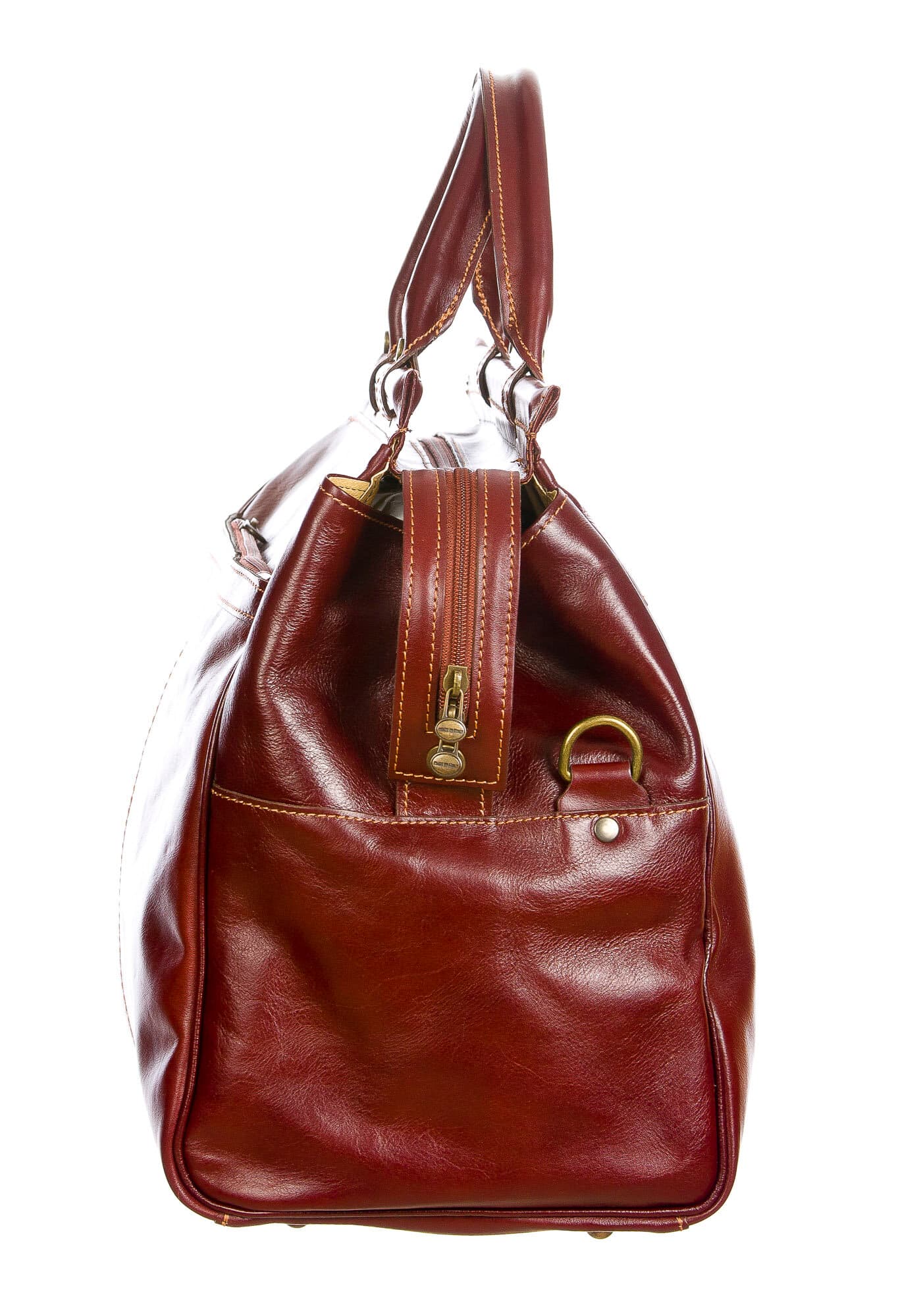 VERANO : borsa da viaggio in cuoio, colore : MARRONE, Made in Italy (Borsa)