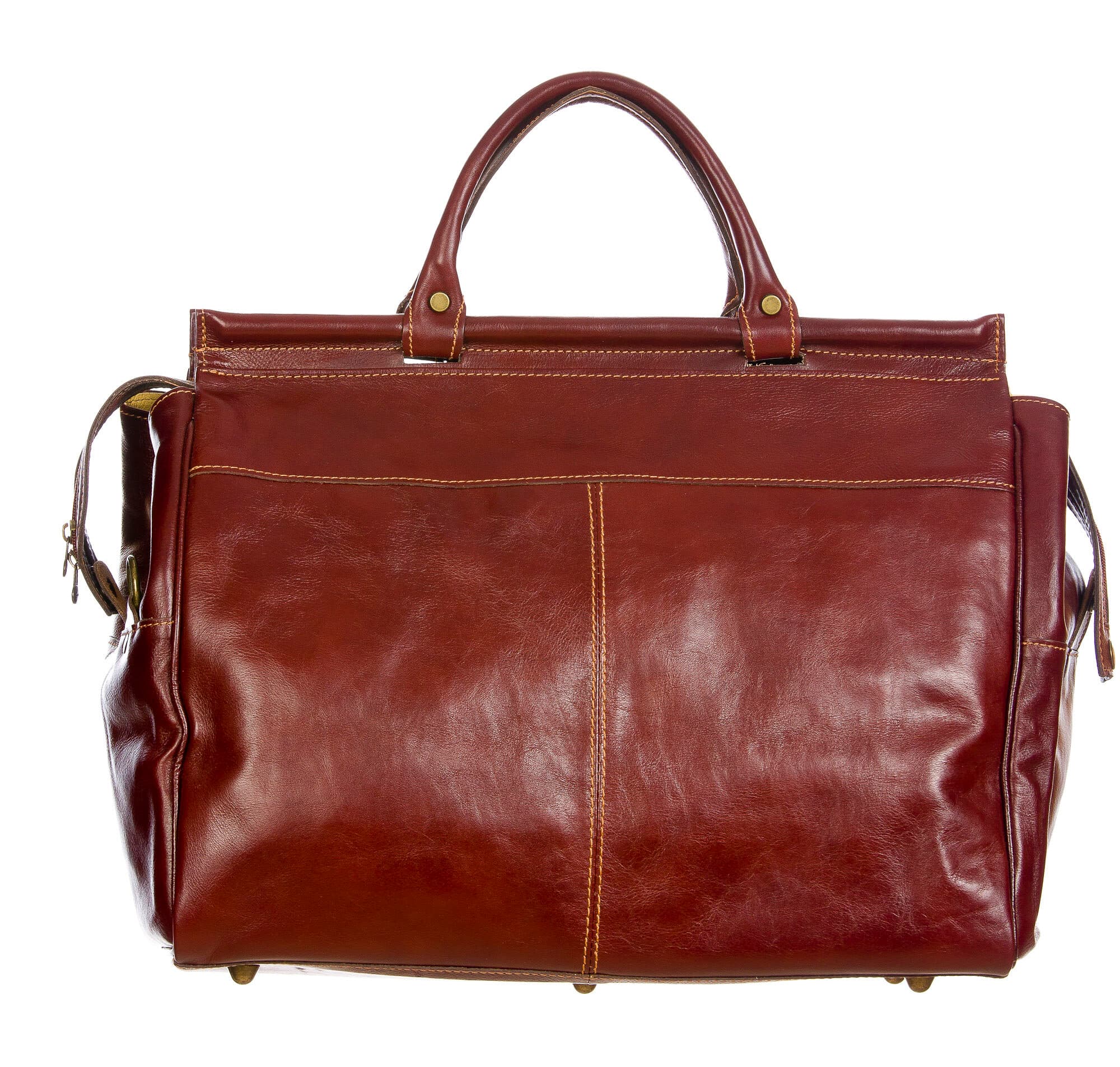 VERANO : borsa da viaggio in cuoio, colore : MARRONE, Made in Italy (Borsa)