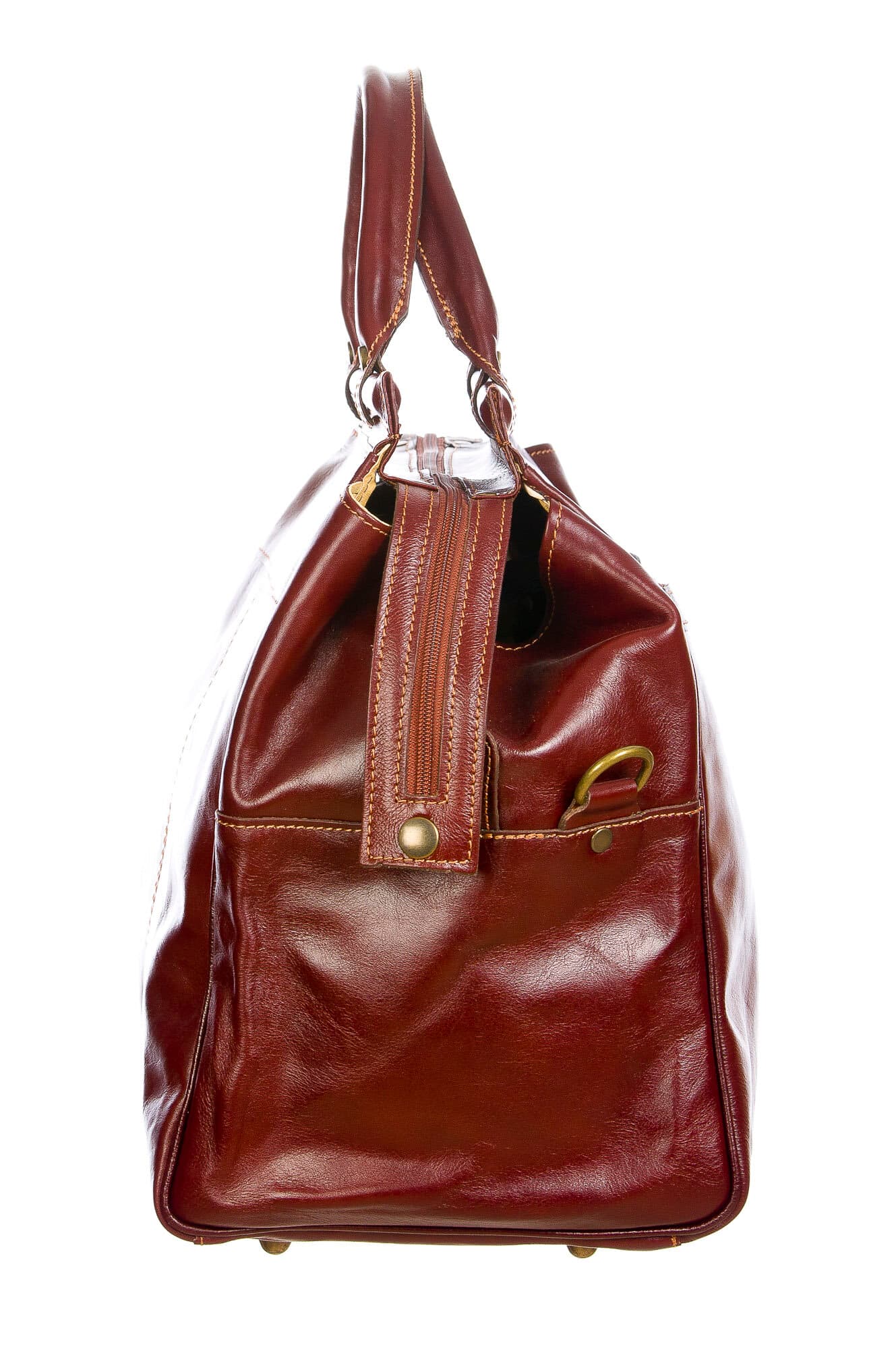 VERANO : borsa da viaggio in cuoio, colore : MARRONE, Made in Italy (Borsa)