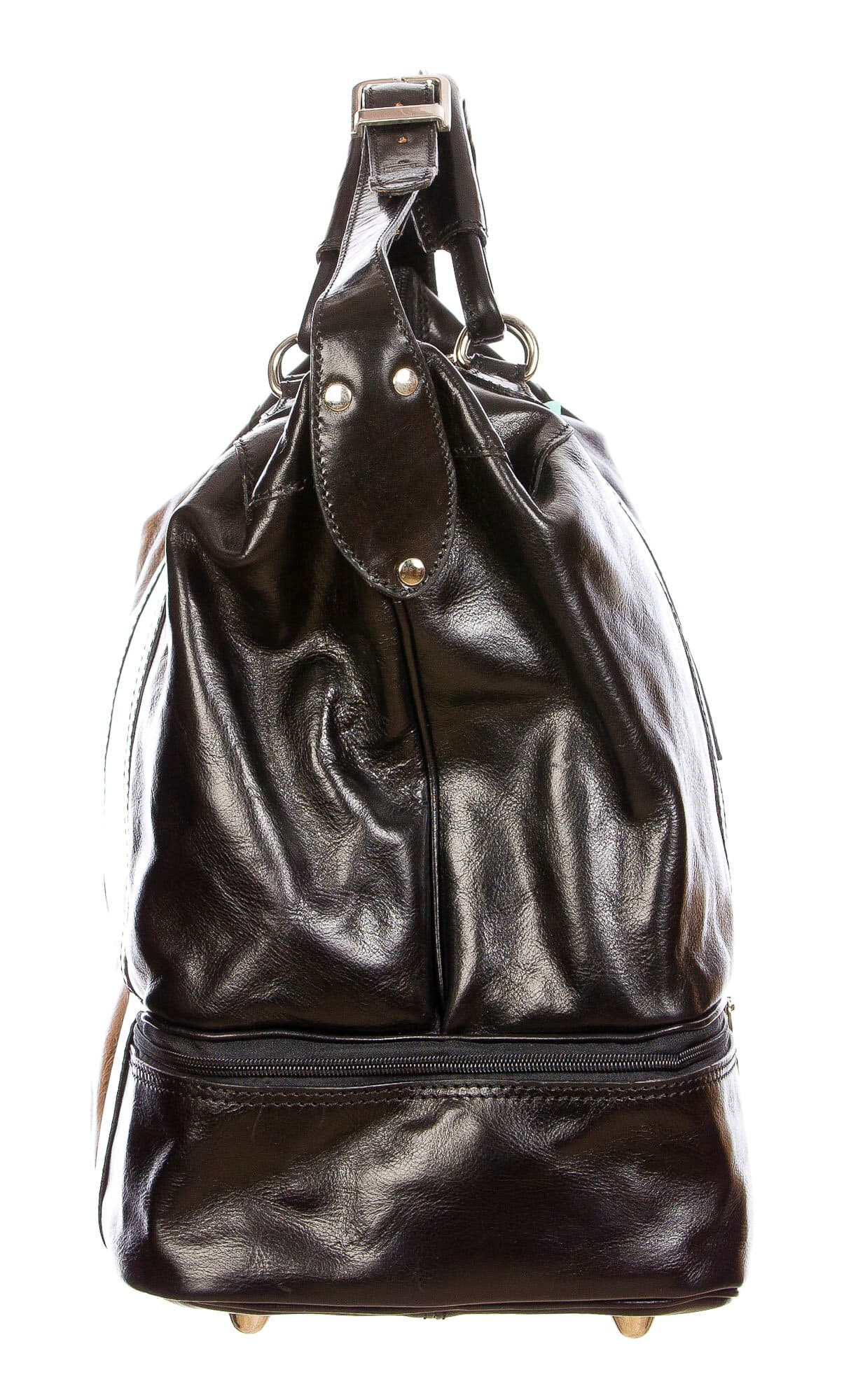 DANUBIO: borsa da viaggio in cuio, colore : NERO, Made in Italy (Borsa)