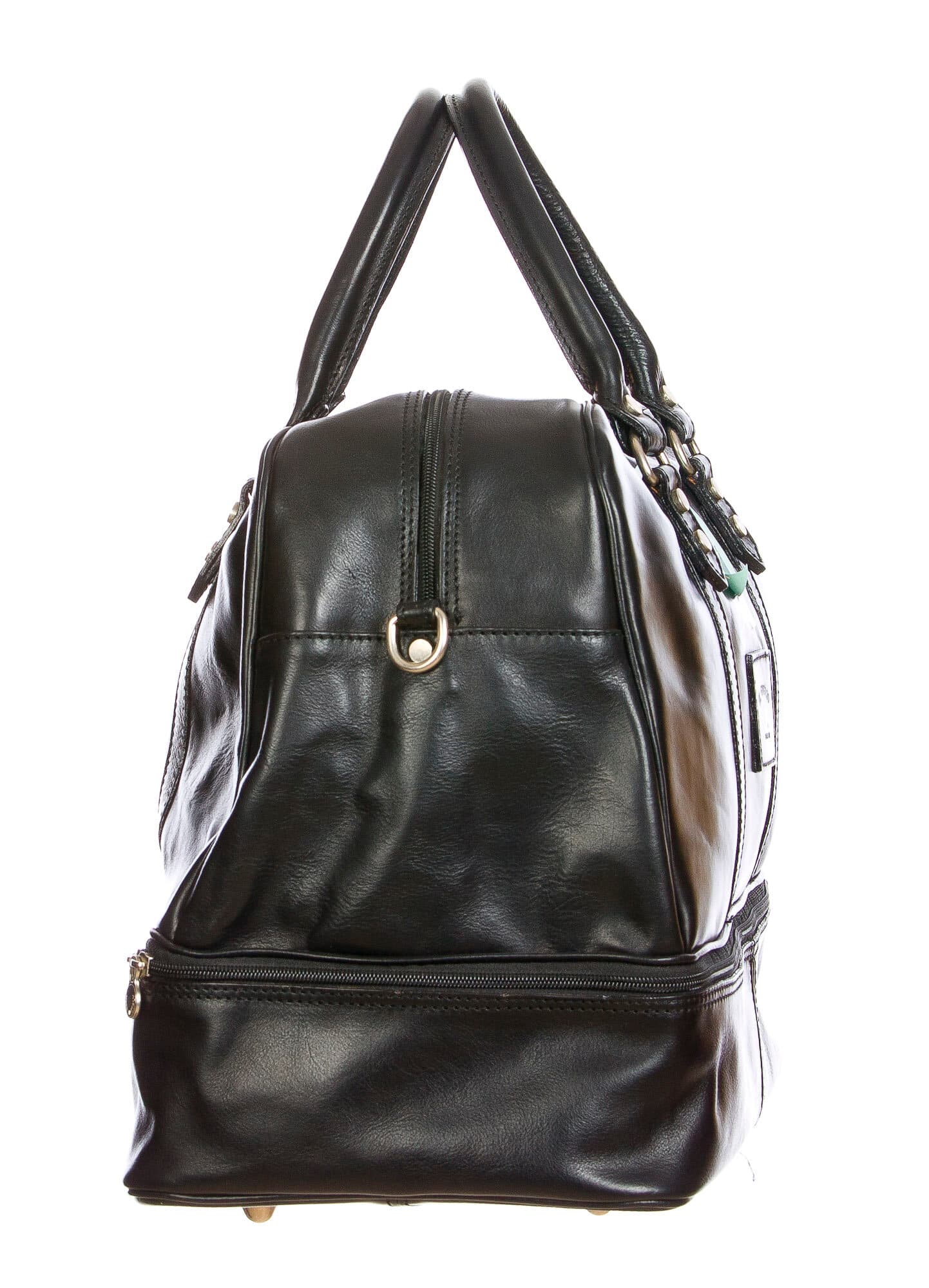OMODEO : borsa da viaggio in cuoio, colore : NERO, Made in Ital