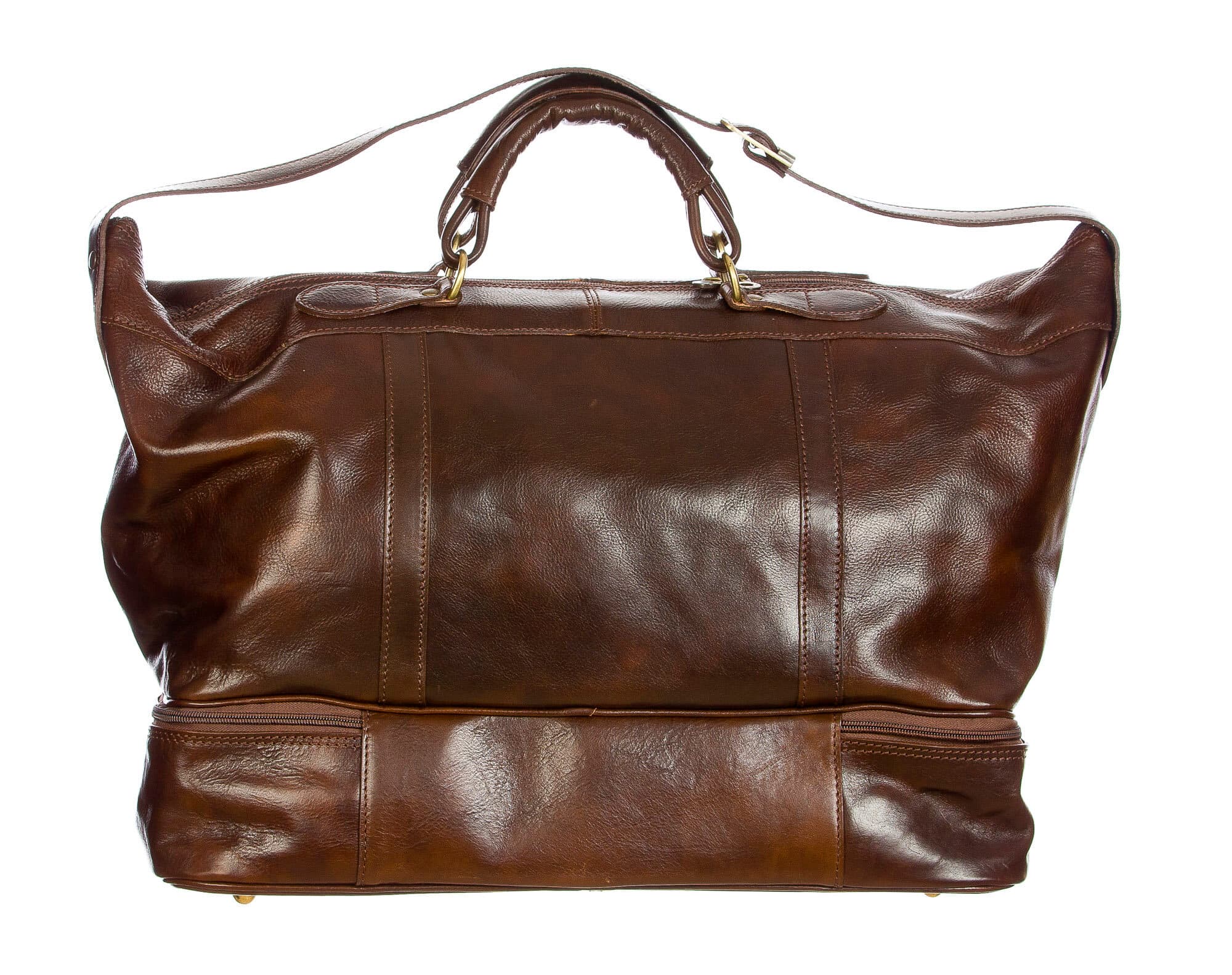 DANUBIO : borsa da viaggio in cuio, colore : TESTAMORO, Made in Italy (Borsa)