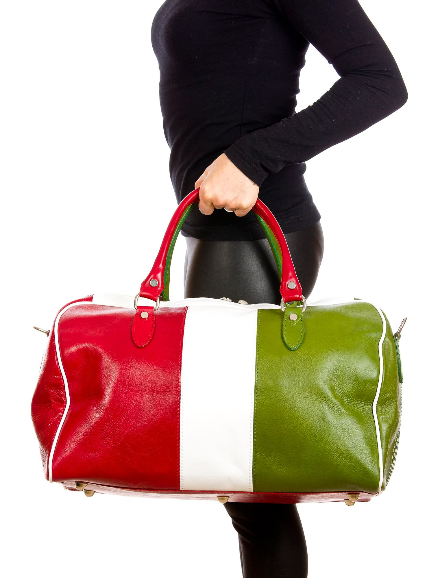 COMO MAXI : borsa da viaggio in cuoio, tricolore, colore : TRICOLORE, Madei un Italy